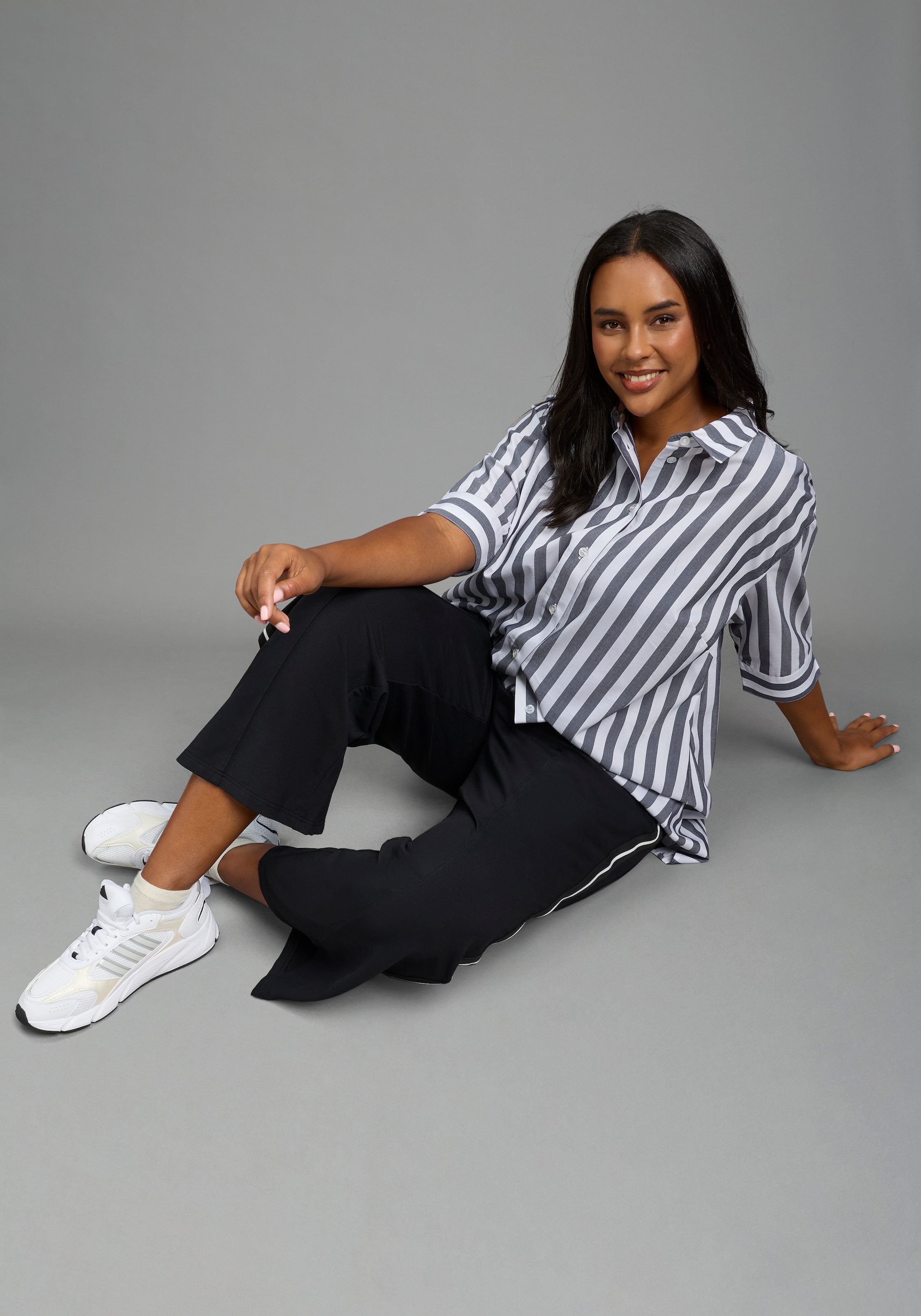 Laura Scott CURVE Blouse classique »Grosse Grössen« style féminin, en coton, polyester et élasthanne