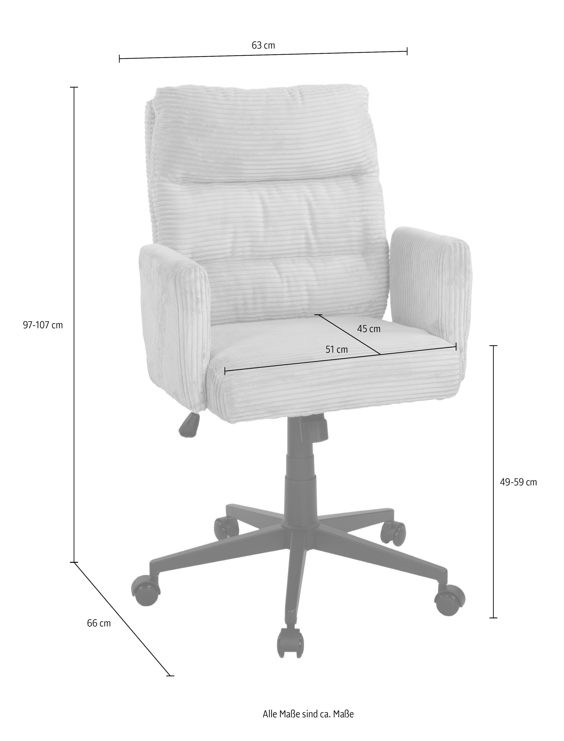 Duo Collection Drehstuhl »Drehstuhl Charly« () 1 Stk.Federkern, Wippmechanik, Sitzhöhenverstellung, Sicherheitsdoppelrollen