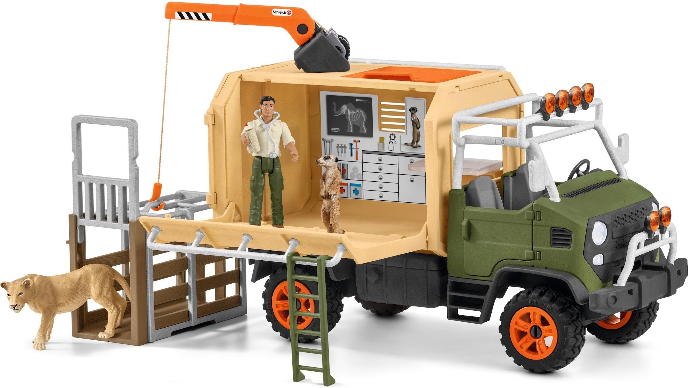 Image of Schleich Spielwelt "WILD LIFE, Grosser Truck Tierrettung (42475)" Made in Europe