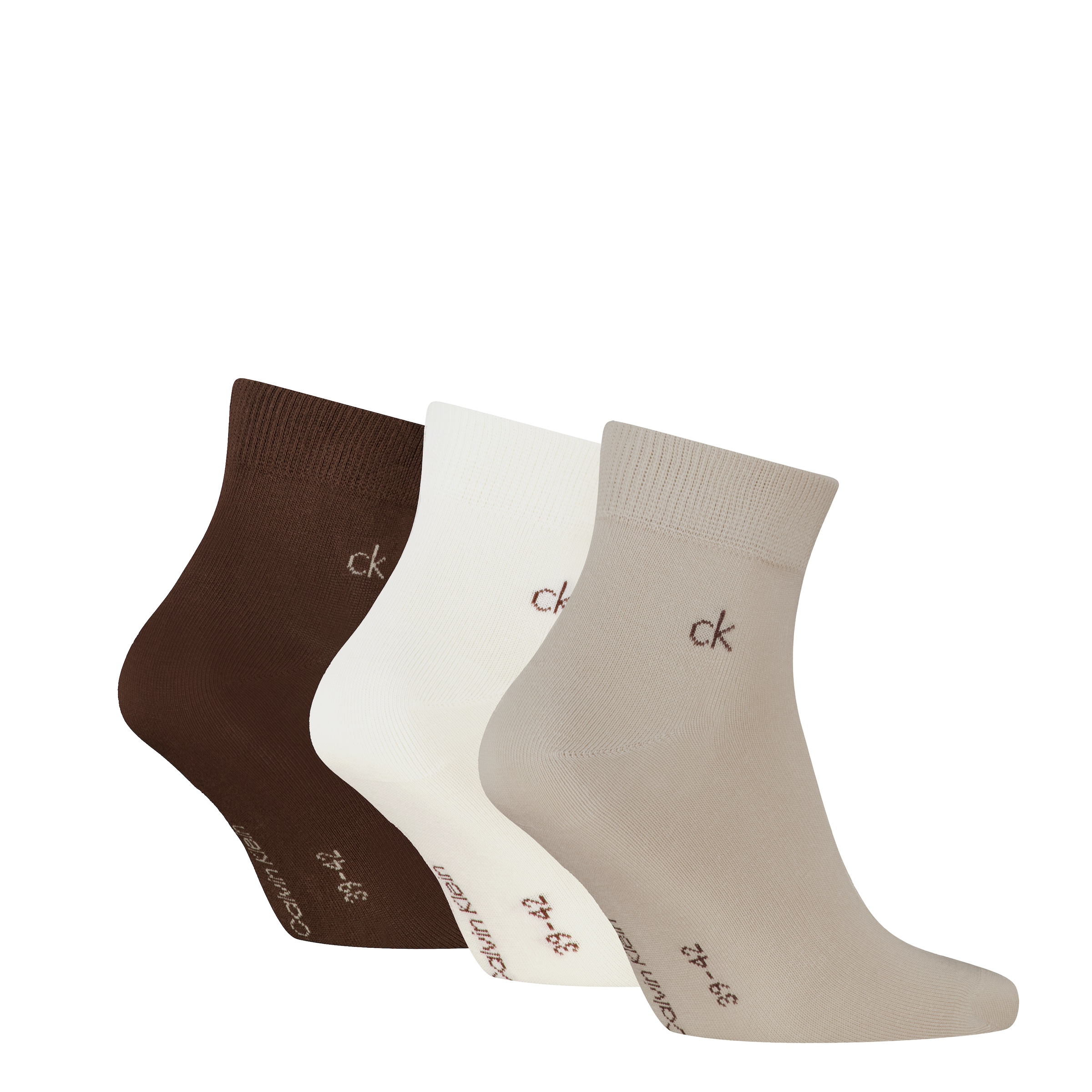 Calvin Klein Chaussettes courtes »CK MEN QUARTER« 3 Paar,  Rippenbündchen, Cotton-Mix, elastisch