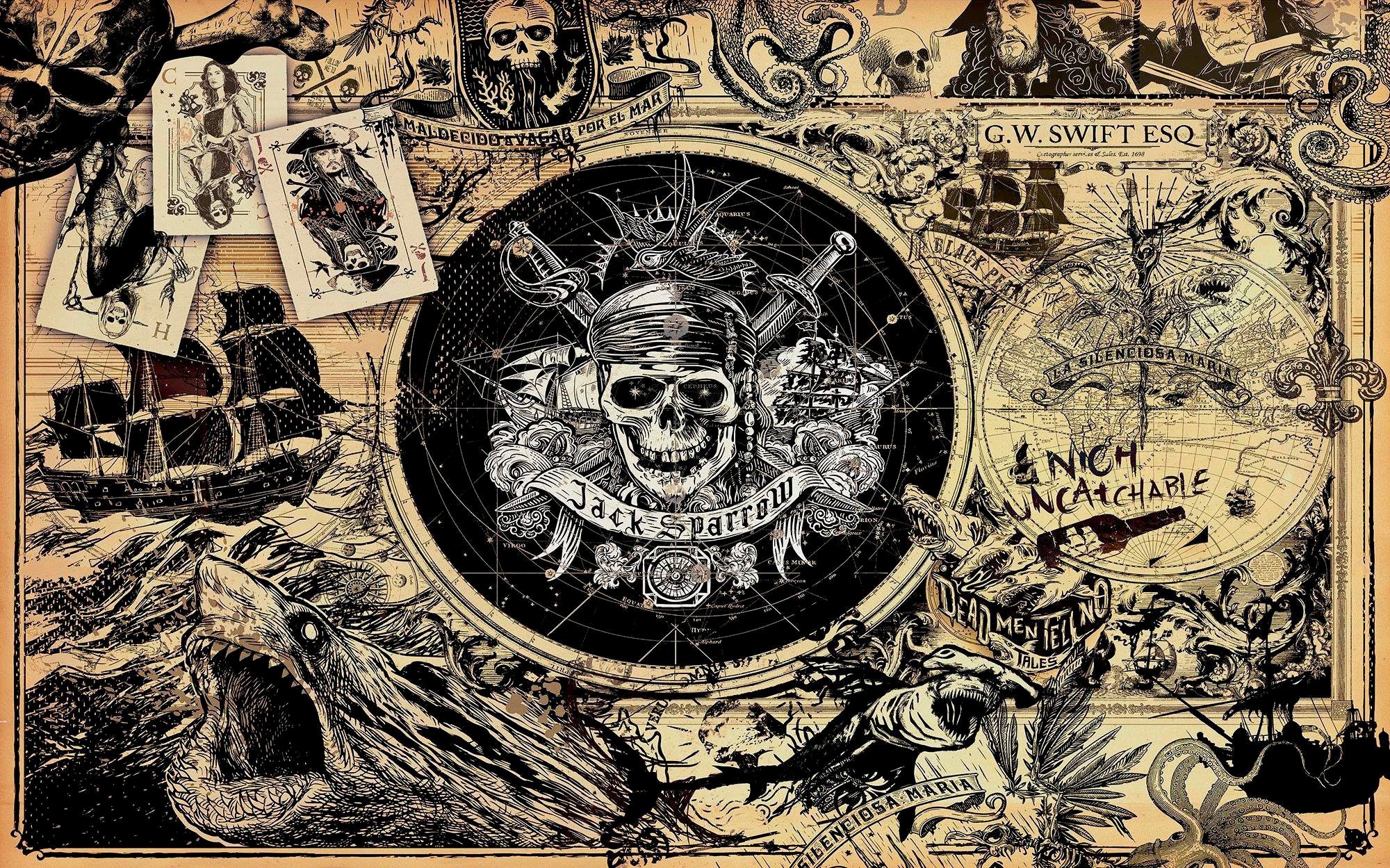 Image of Komar Vliestapete »Pirates of the Caribbean 5«, Comic bei Ackermann Versand Schweiz