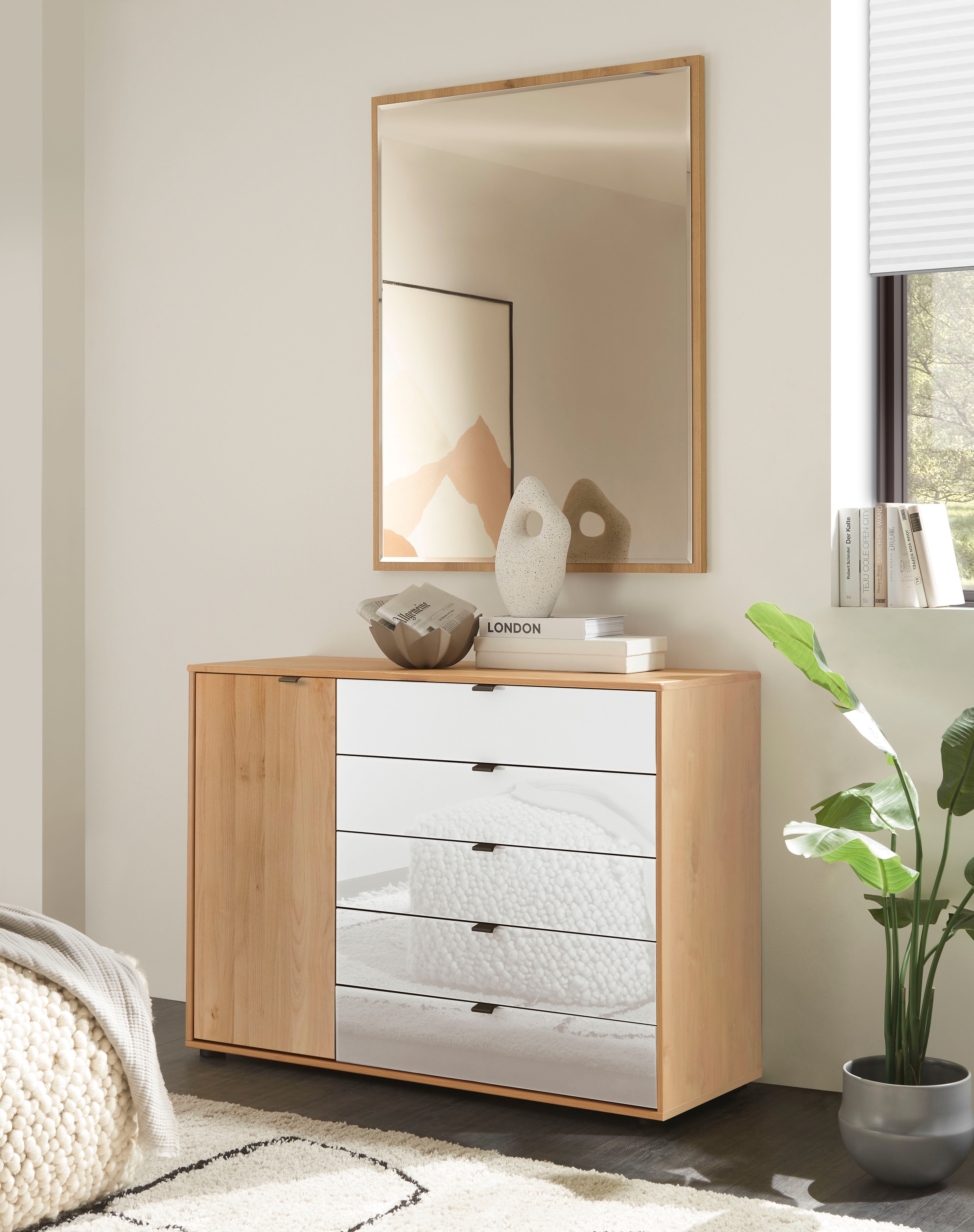 WIEMANN Commode combinée »Cardiff Sideboard, Wäscheschrank, teilmassiv Erle, mit Schubladen« Kommode 120x86x43 cm, braun, mit Dämpfung, MADE IN GERMANY,  verschiedenen Ausführungen, inklusive Einlegeboden