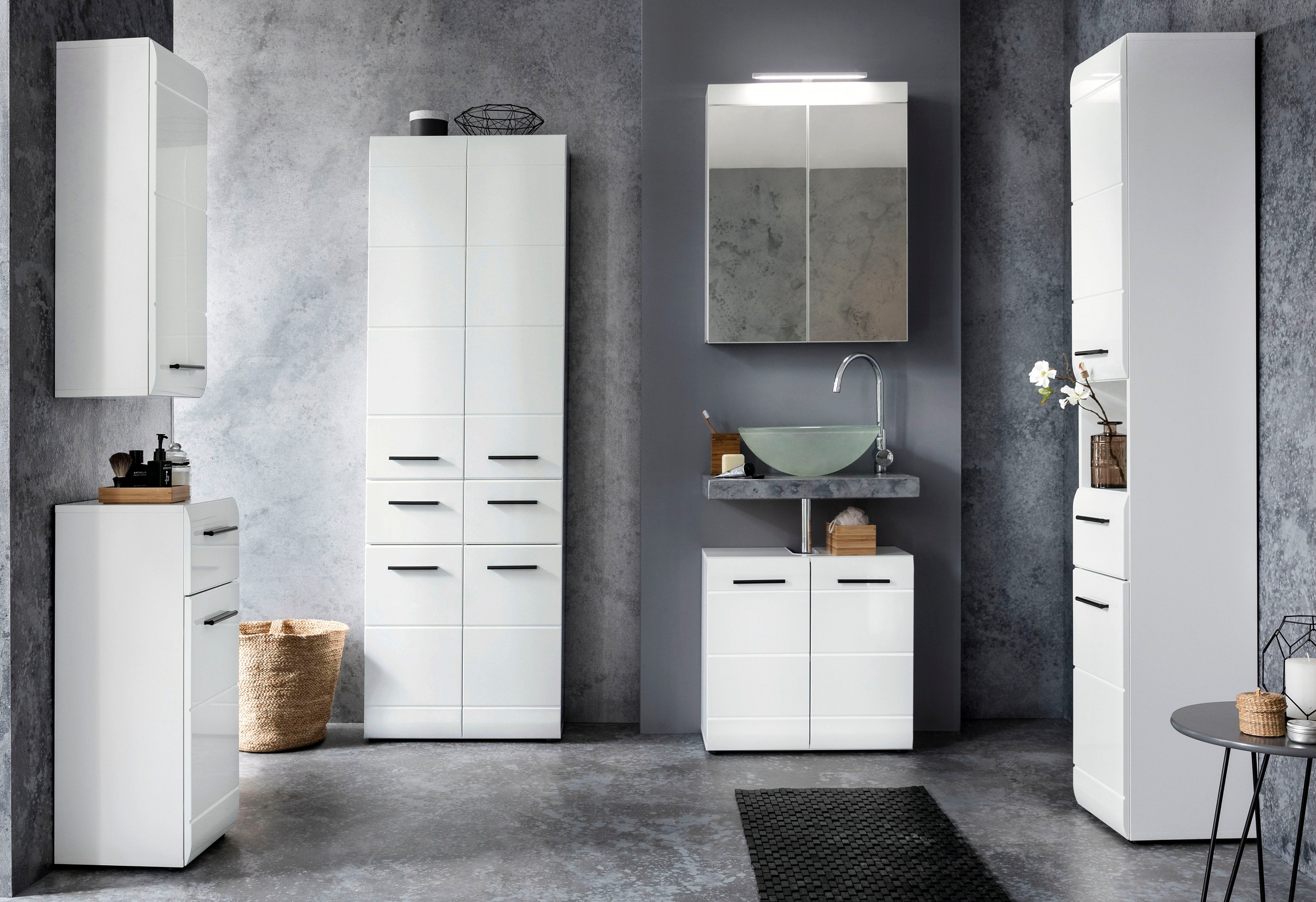 welltime Waschbeckenunterschrank »Sovana« Waschtisch mit verstellbarem Fach - Masse (B/T/H) 60/31/56 cm