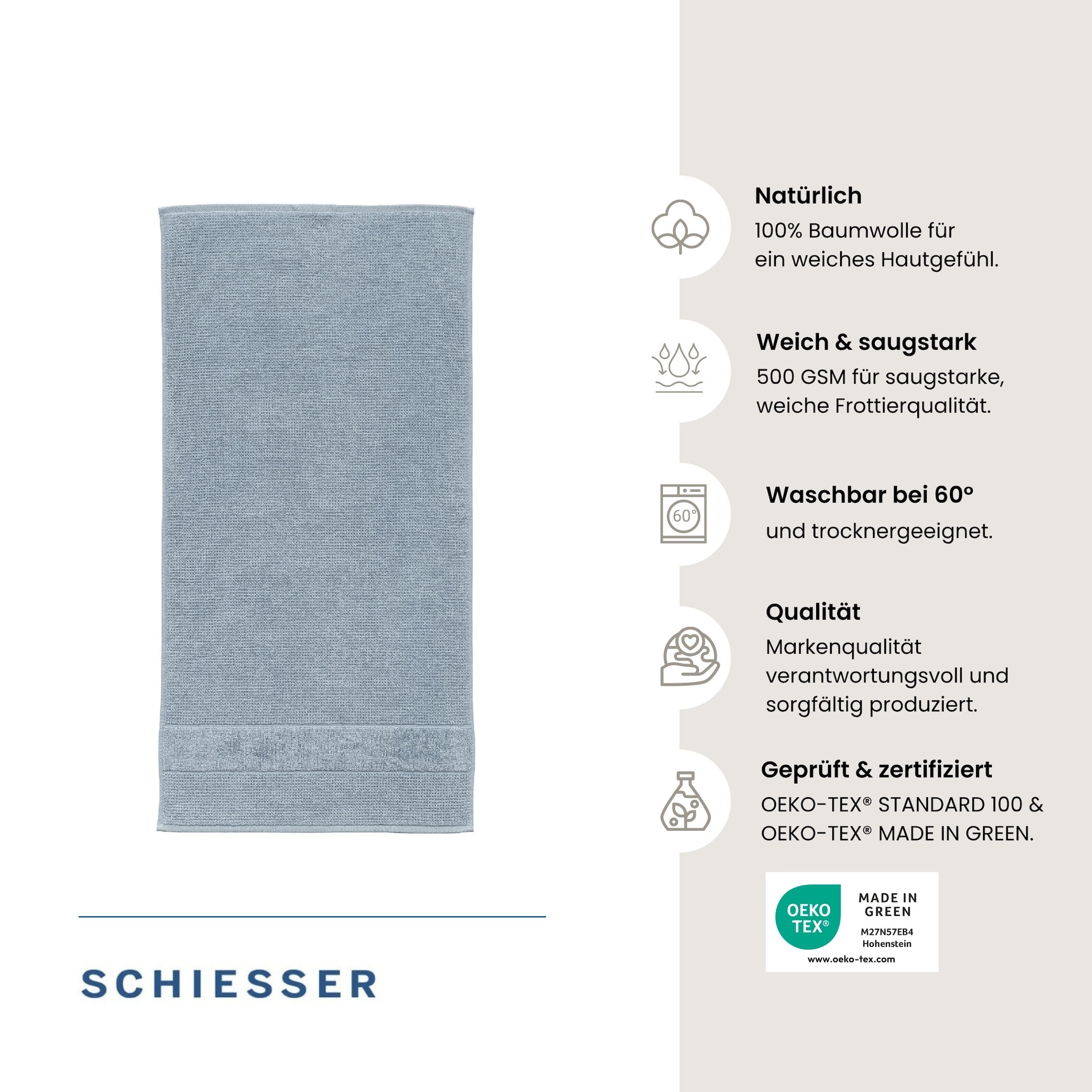 Schiesser Handtücher »Turin aus 100% Baumwolle in dezenter Reiskornoptik« OEKO-TEX® MADE IN GREEN