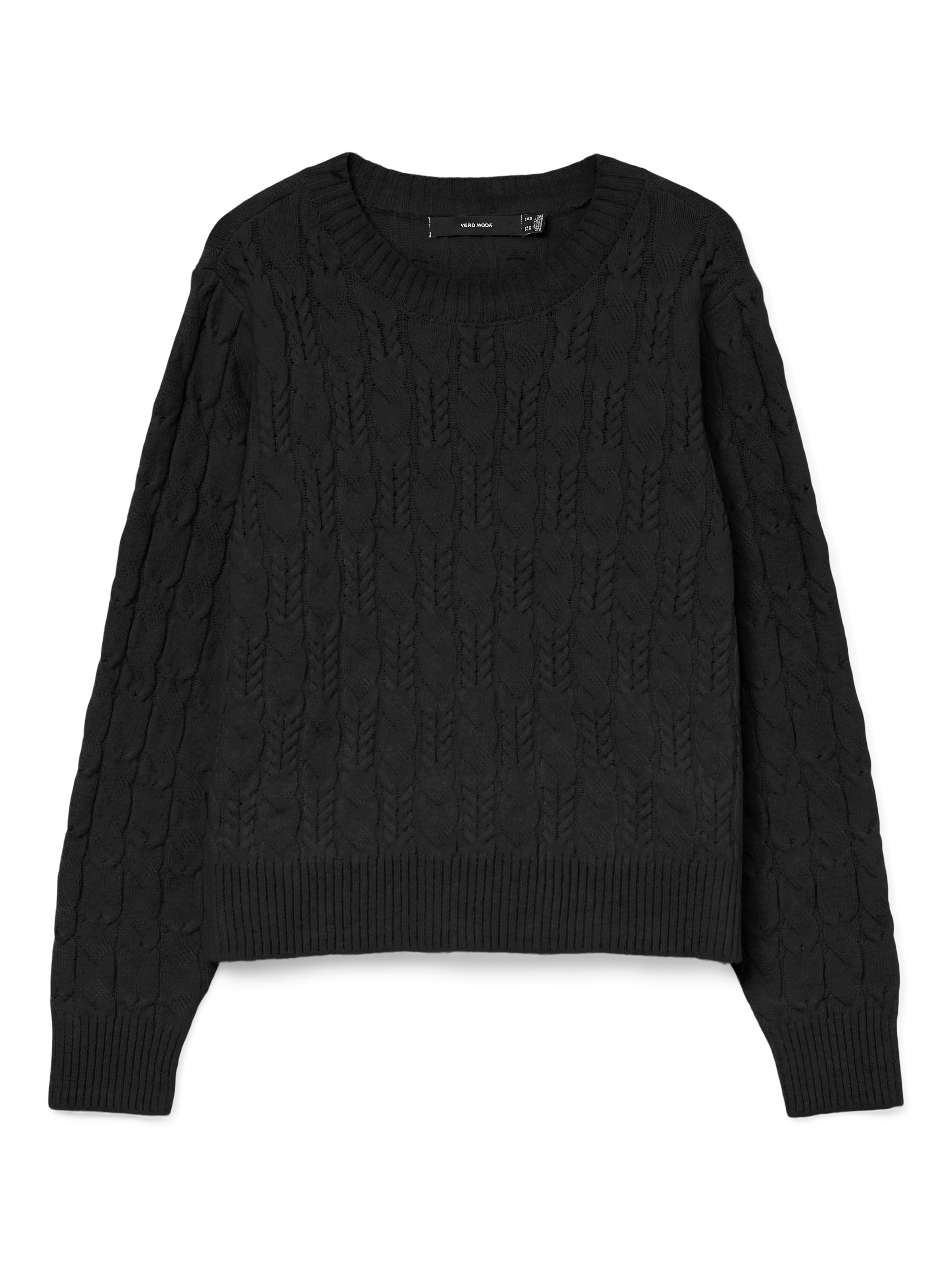 Image of Vero Moda Strickpullover "VMARIES LS O-NECK CABLE PULLOVER BF" mit Zopfstrickmuster