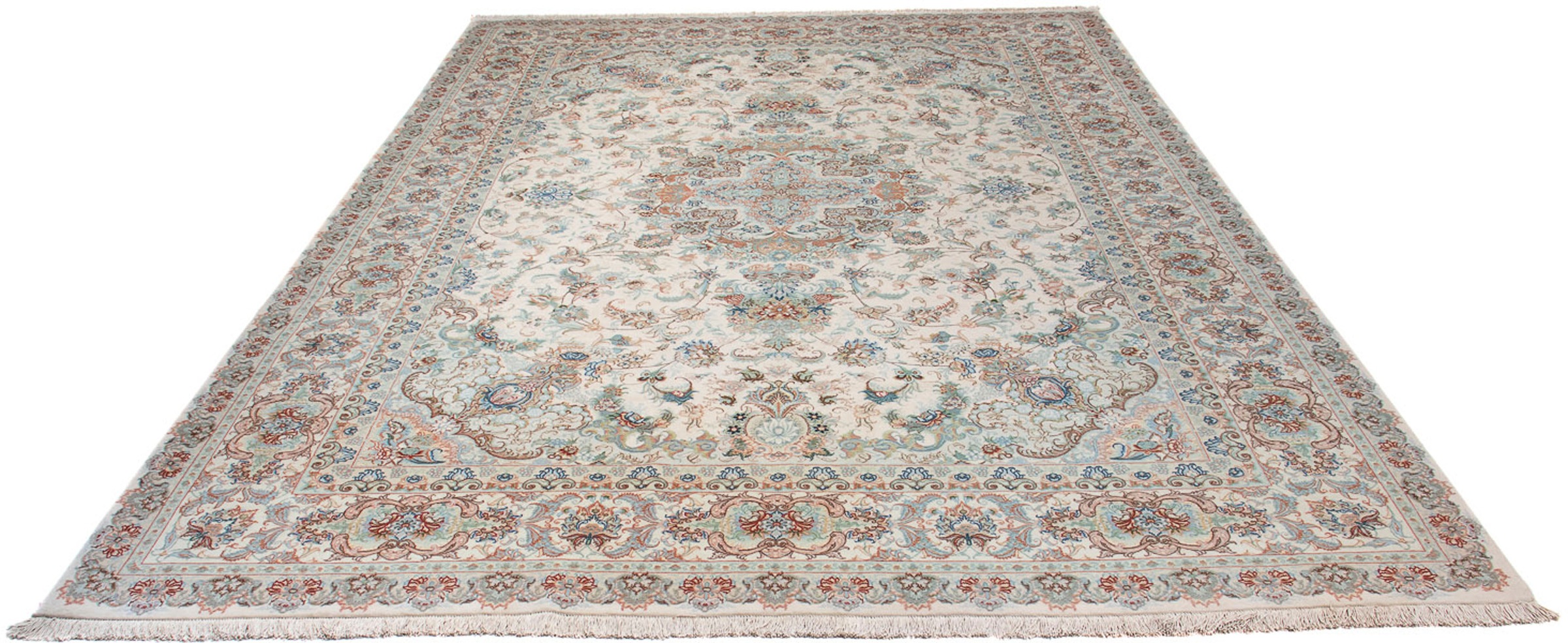 Image of morgenland Orientteppich »Perser - Täbriz - Royal - 362 x 251 cm - beige«, rechteckig, 7 mm Höhe, Wohnzimmer, Handgeknüpft, Einzelstück mit Zertifikat bei Ackermann Versand Schweiz