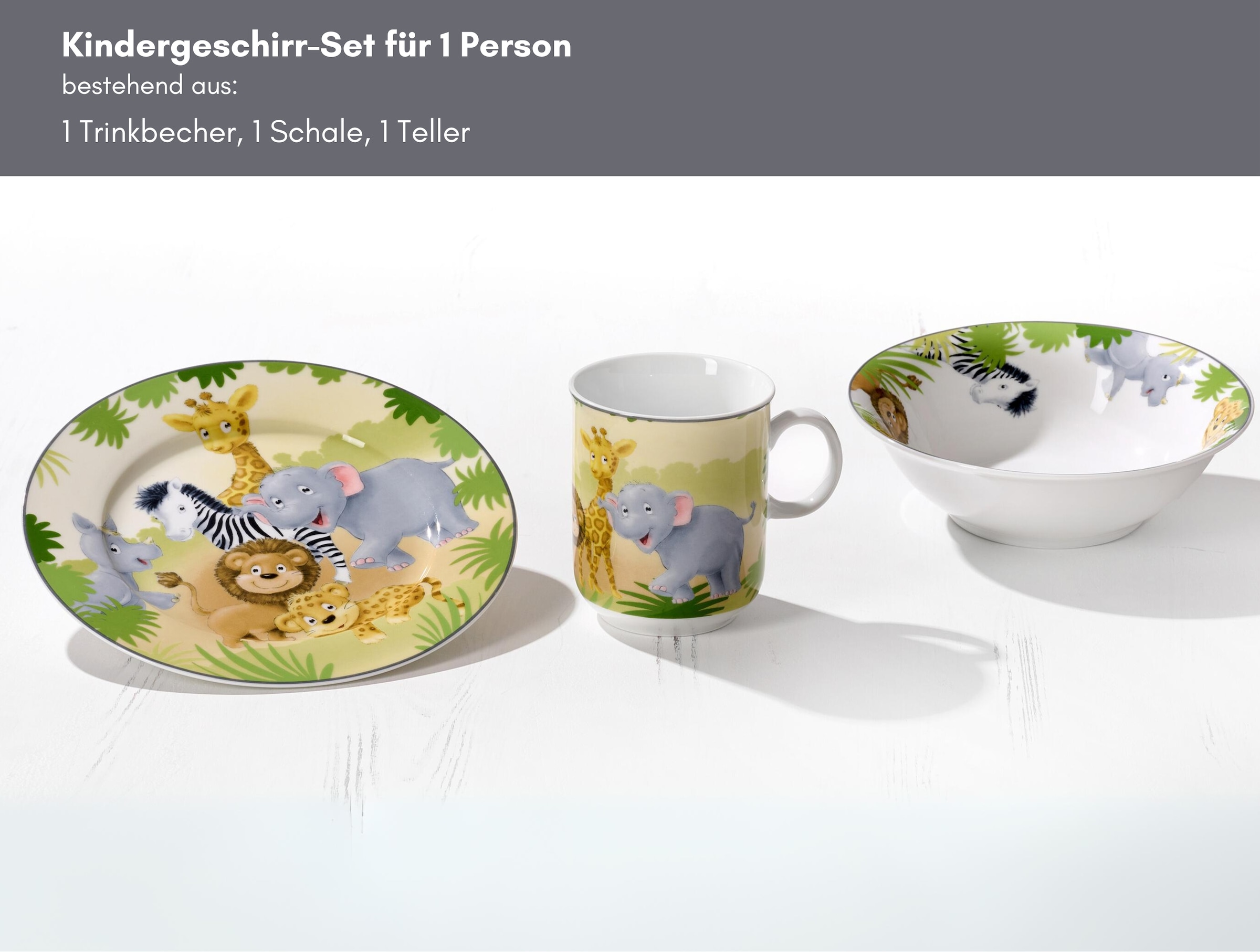 Ritzenhoff & Breker Kindergeschirr-Set »Afrikatiere« in Geschenkverpackung