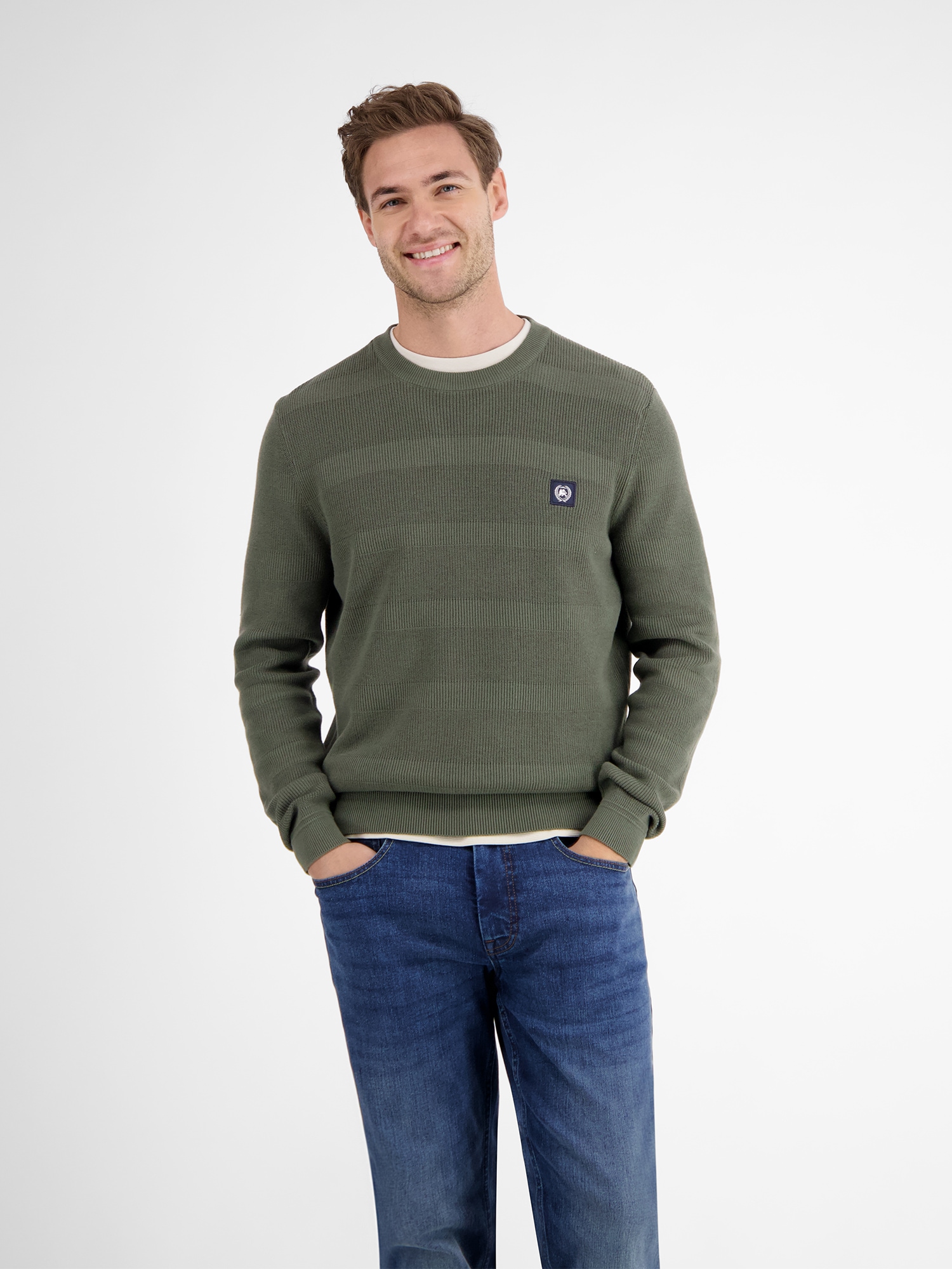 Image of LERROS Strickpullover "Strickpullover für Herren, tonal gestreift"