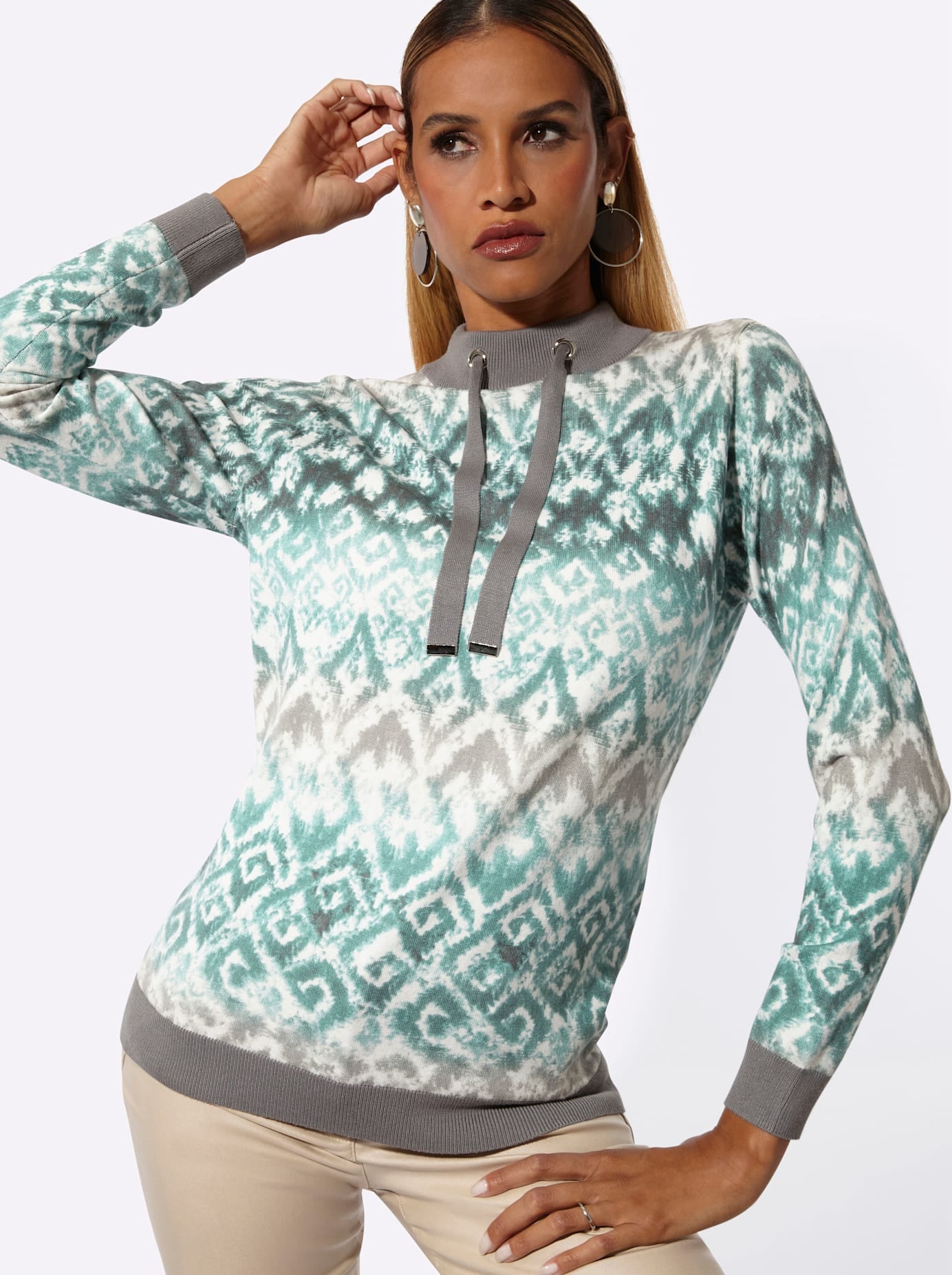 creation L Stehkragenpullover »Druck-Pullover«