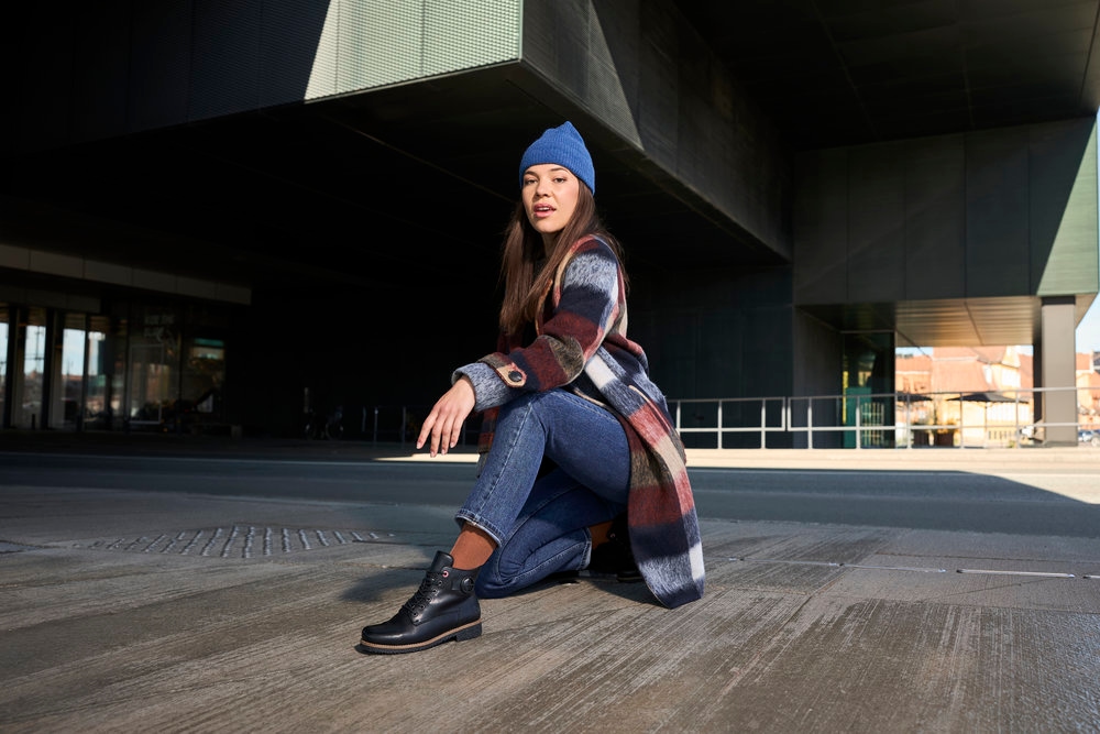 Rieker Schnürstiefelette  Schnürboots, Stiefelette, Blockabsatz mit dekorativer Zierschnalle