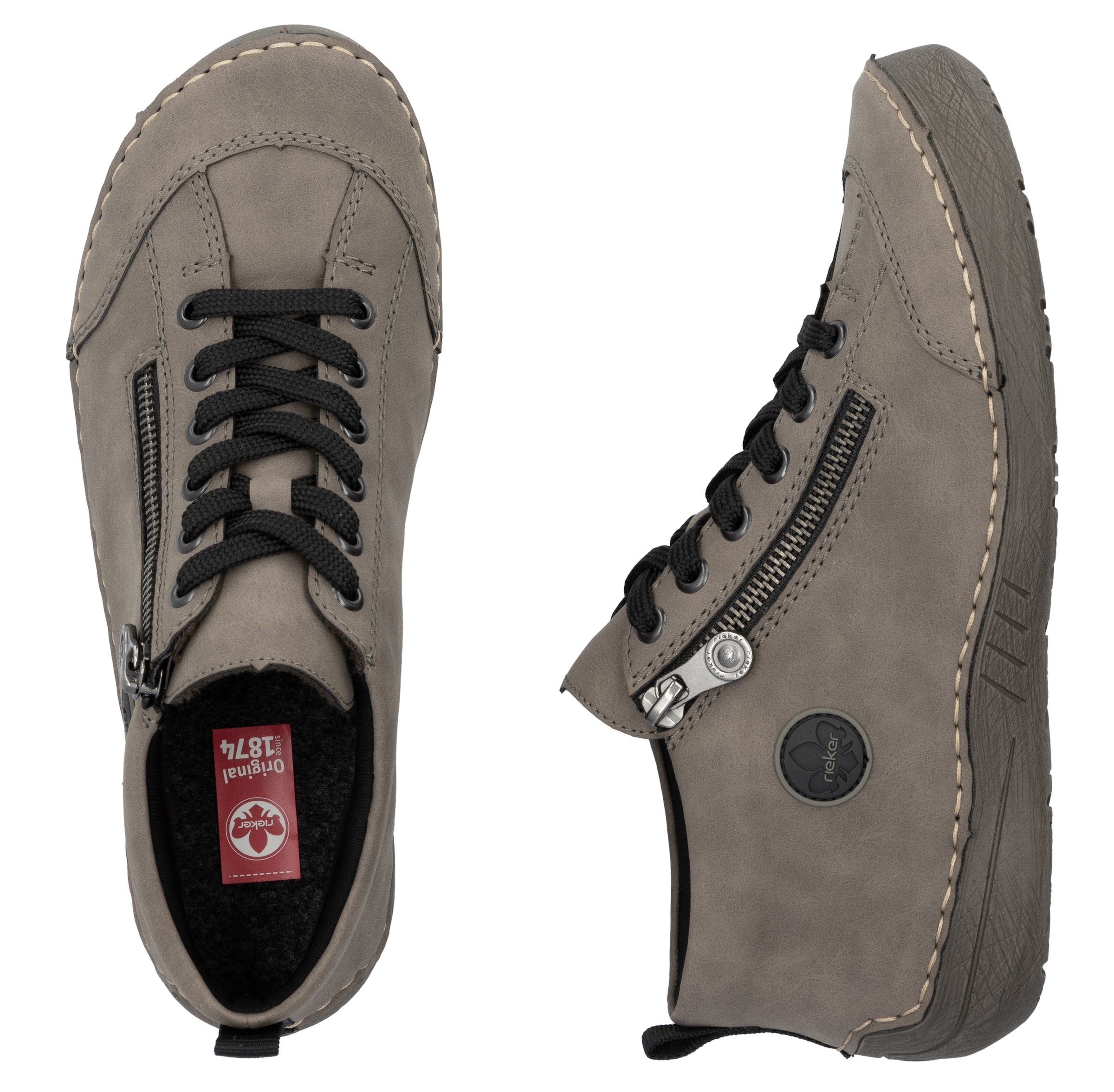 Rieker Schnürboots, Sneaker, Schnürschuh, Outdoorschuh mit Reissverschluss