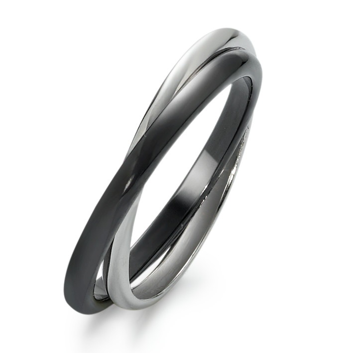 Ring Weissgoldfarben 375 und Keramik