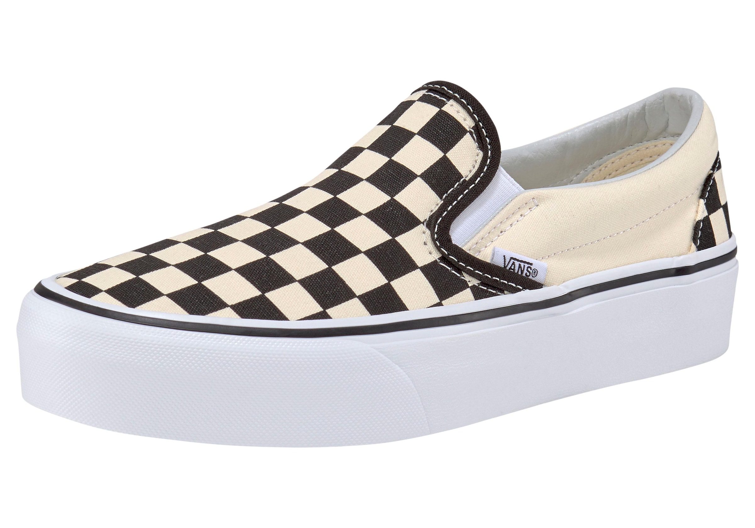 Vans Plateausneaker »Classic Slip-On Platform Checkerboard«, aus textilem Canvas-Material