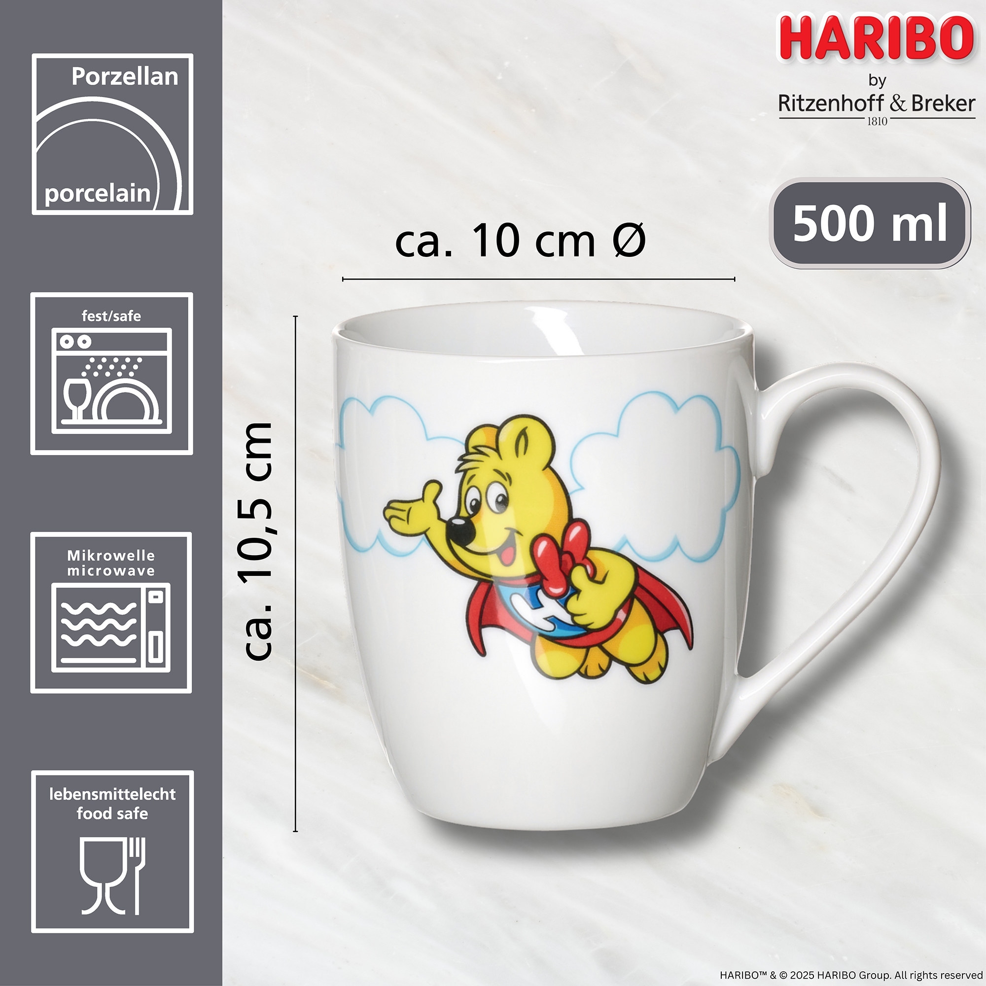 Ritzenhoff & Breker Becher »HARIBO Clouds, Superhero, 500 ml« spülmaschinenfest