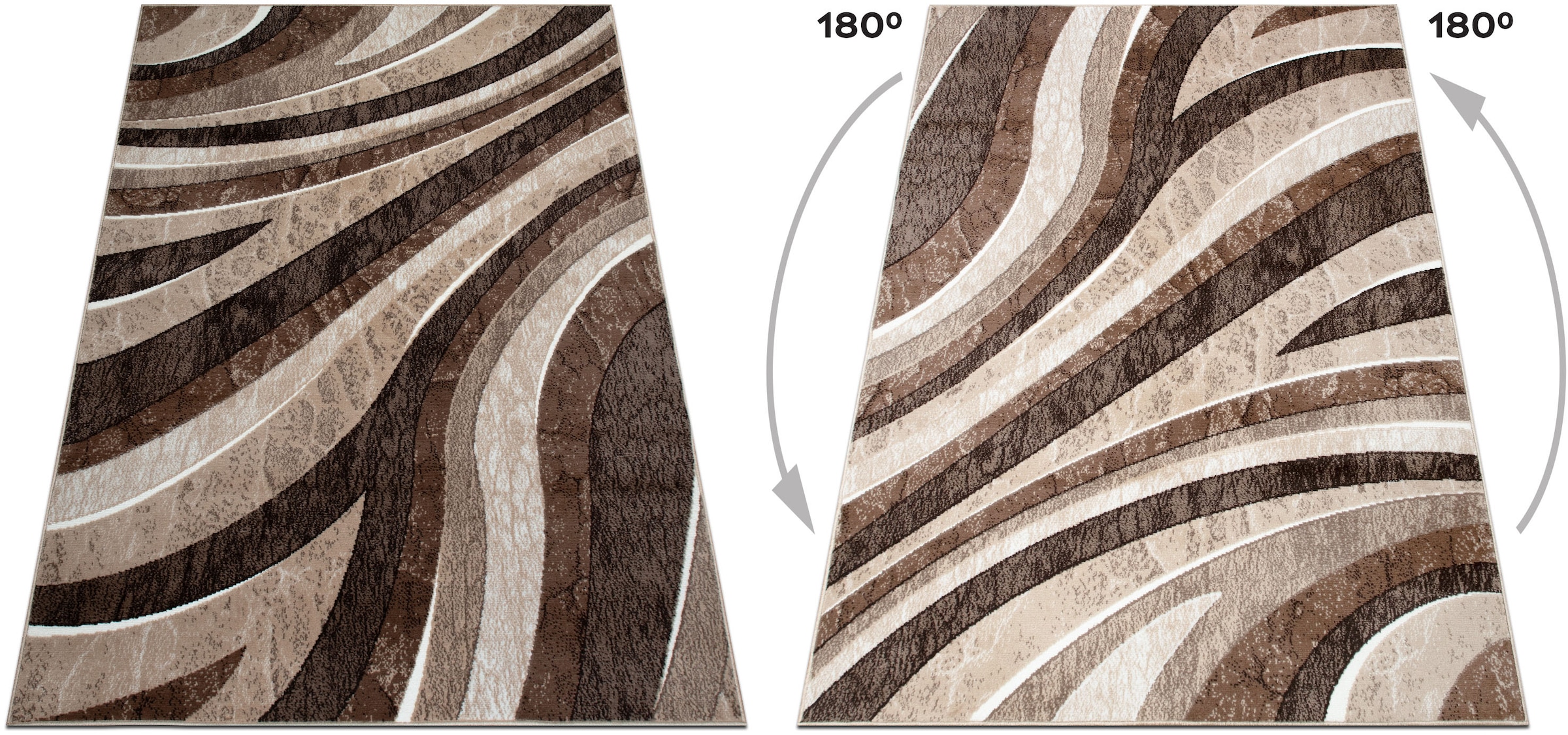 my home Tapis »Livil, modernes Wellen-Design« Rectangulaire 8 mm Höhe 3D-Effekt, Kurzflor, Wohnzimmer, Esszimmer, Schlafzimmer