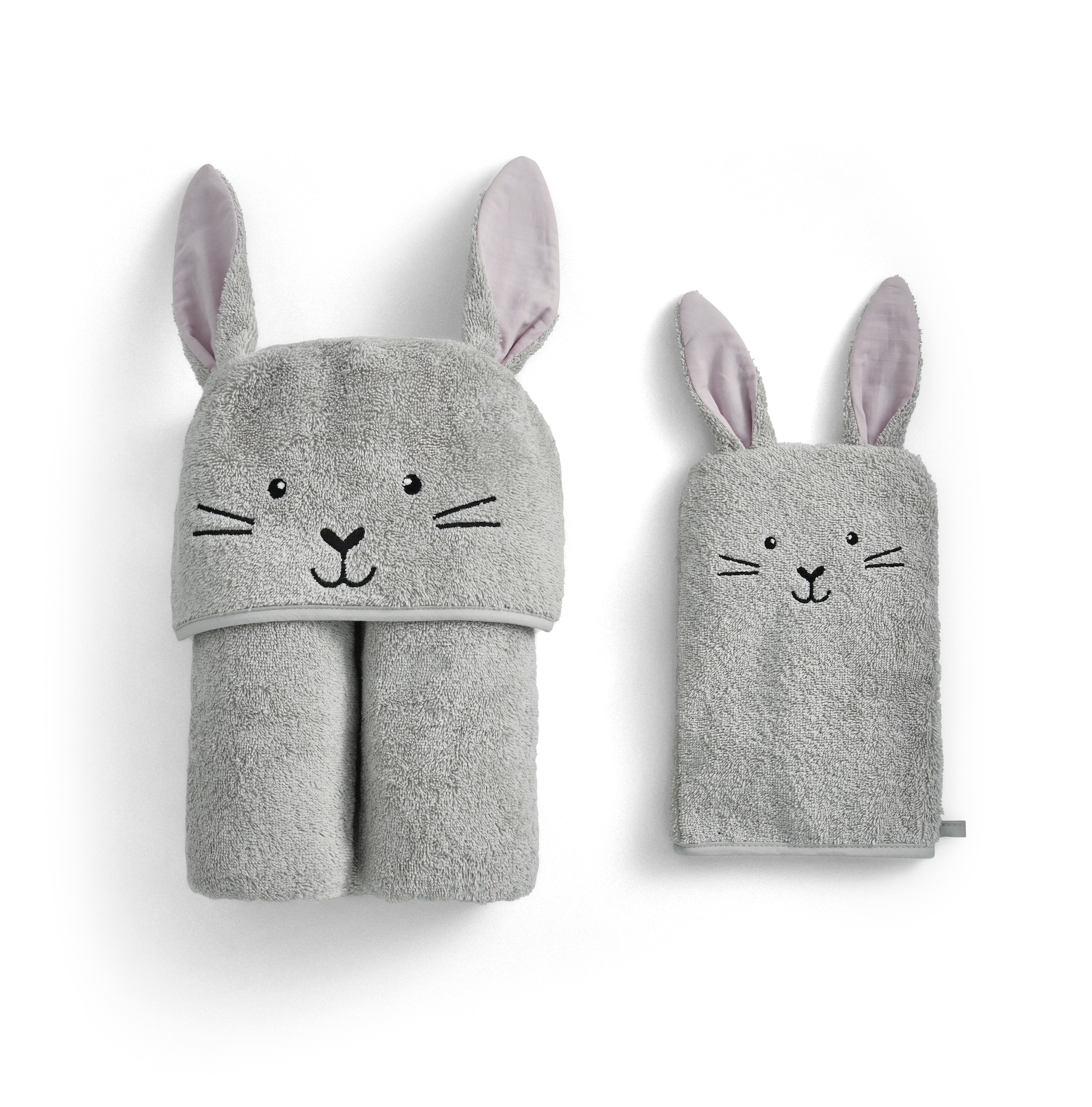 Christy Handtuch Set »Christy Baby Hase« Set 2 Stk. Walkfrottier 1 Kapuzen-Badetuch (95x90 cm) und 1 Waschhandschuh (23x15 cm)