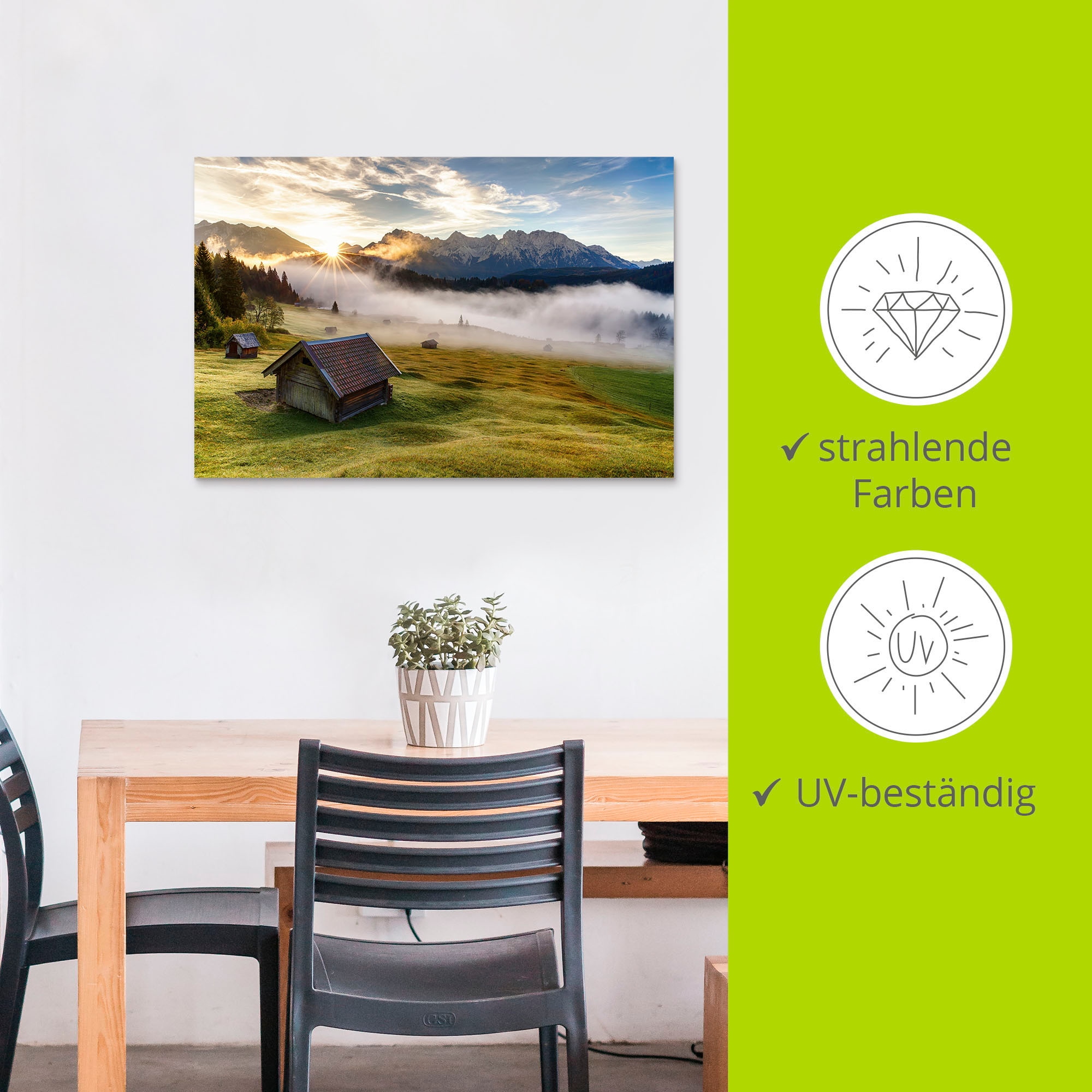 Artland Wandbild »Herbst in Bayern«, Berge & Alpenbilder, (1 St.), als Alubild, Outdoorbild, Leinwandbild, Wandaufkleber, versch. Grössen