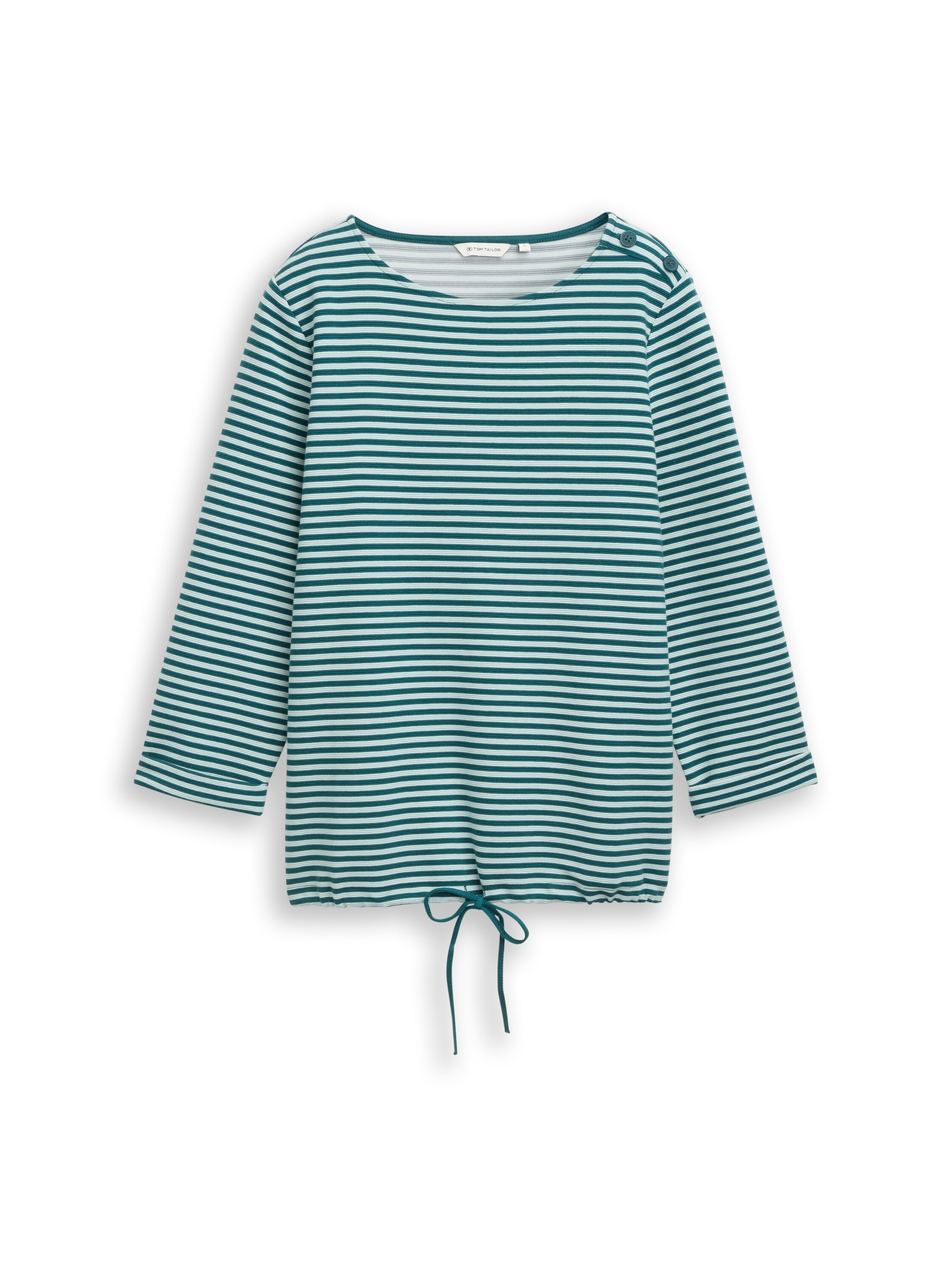 TOM TAILOR T-shirt à manches longues »Loose« avec boutons à l'épaule