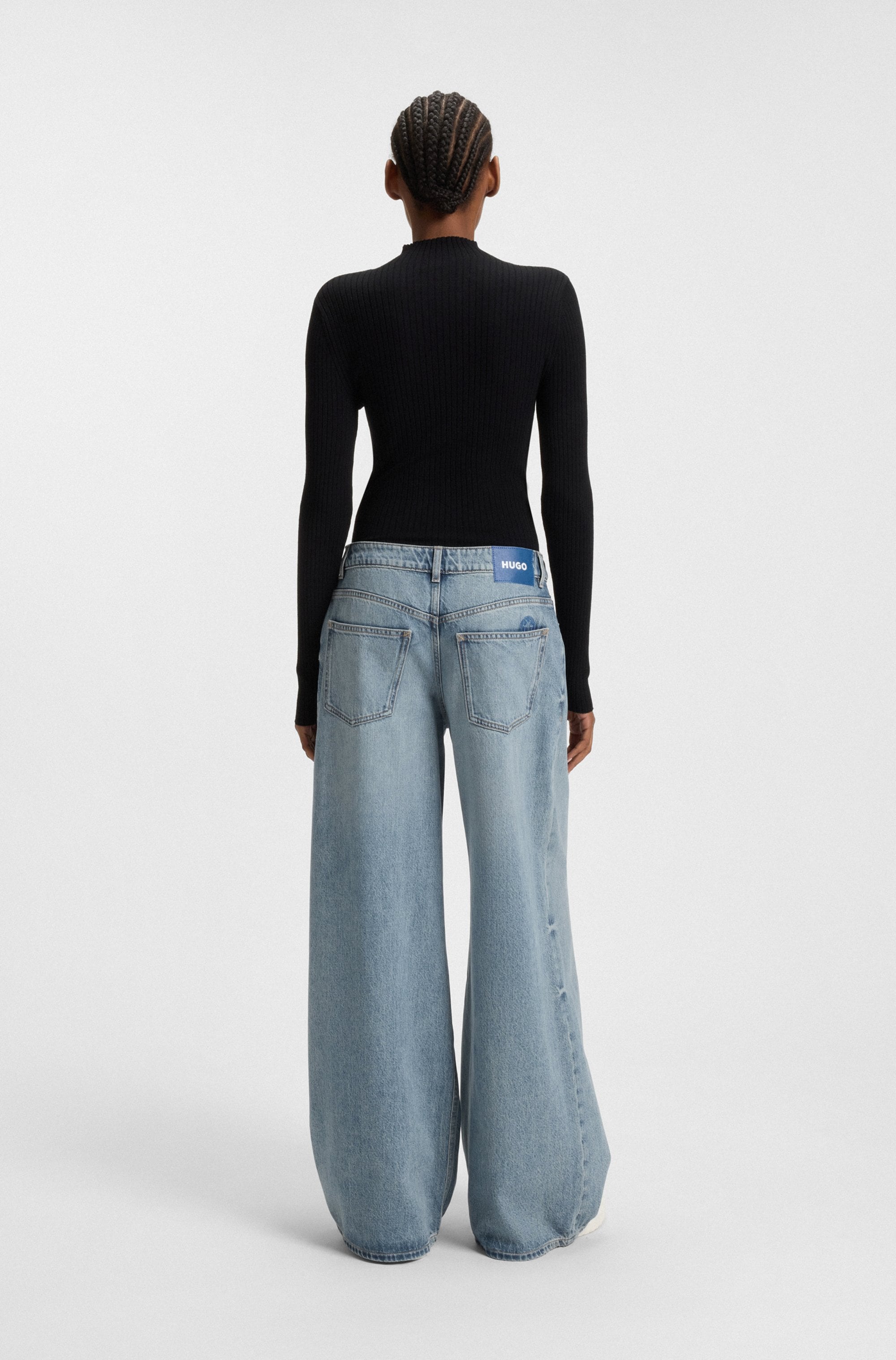 HUGO Blue Weite Jeans »Gobana«, Baggy Jeans mit Kordelzug zum Binden