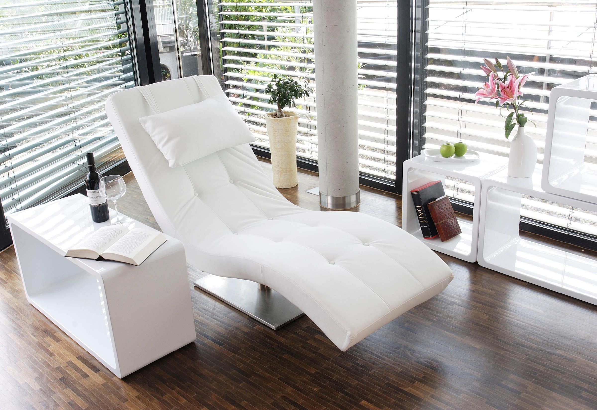 SalesFever Relaxsessel, mit kaufen Metallfuss Relaxliege mit Nackenkissen, modernem