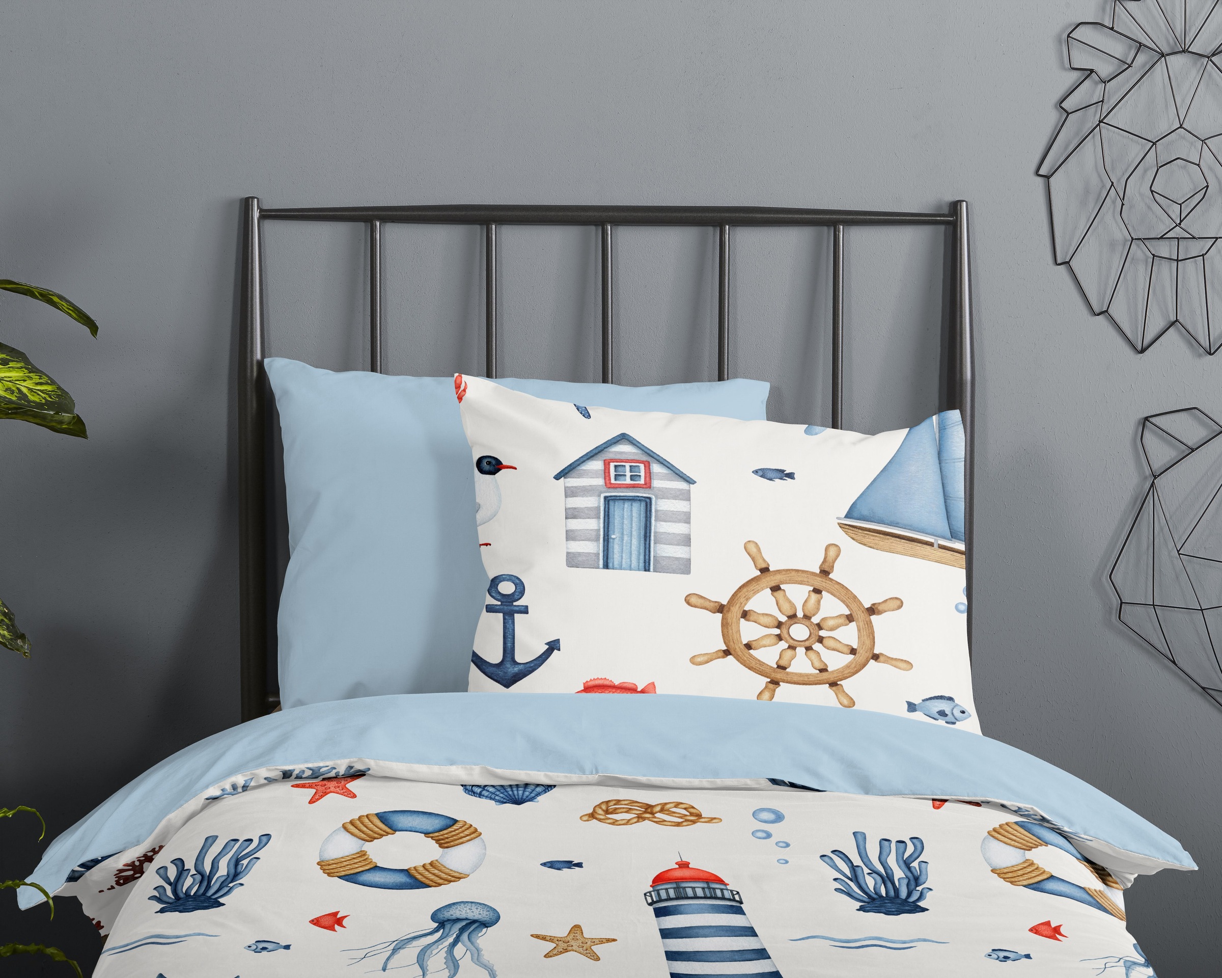 good morning Babybettwäsche »Ahoy«, 100% Baumwolle, Reissverschluss, Wendeoptik, Baby, Kind, Maritim
