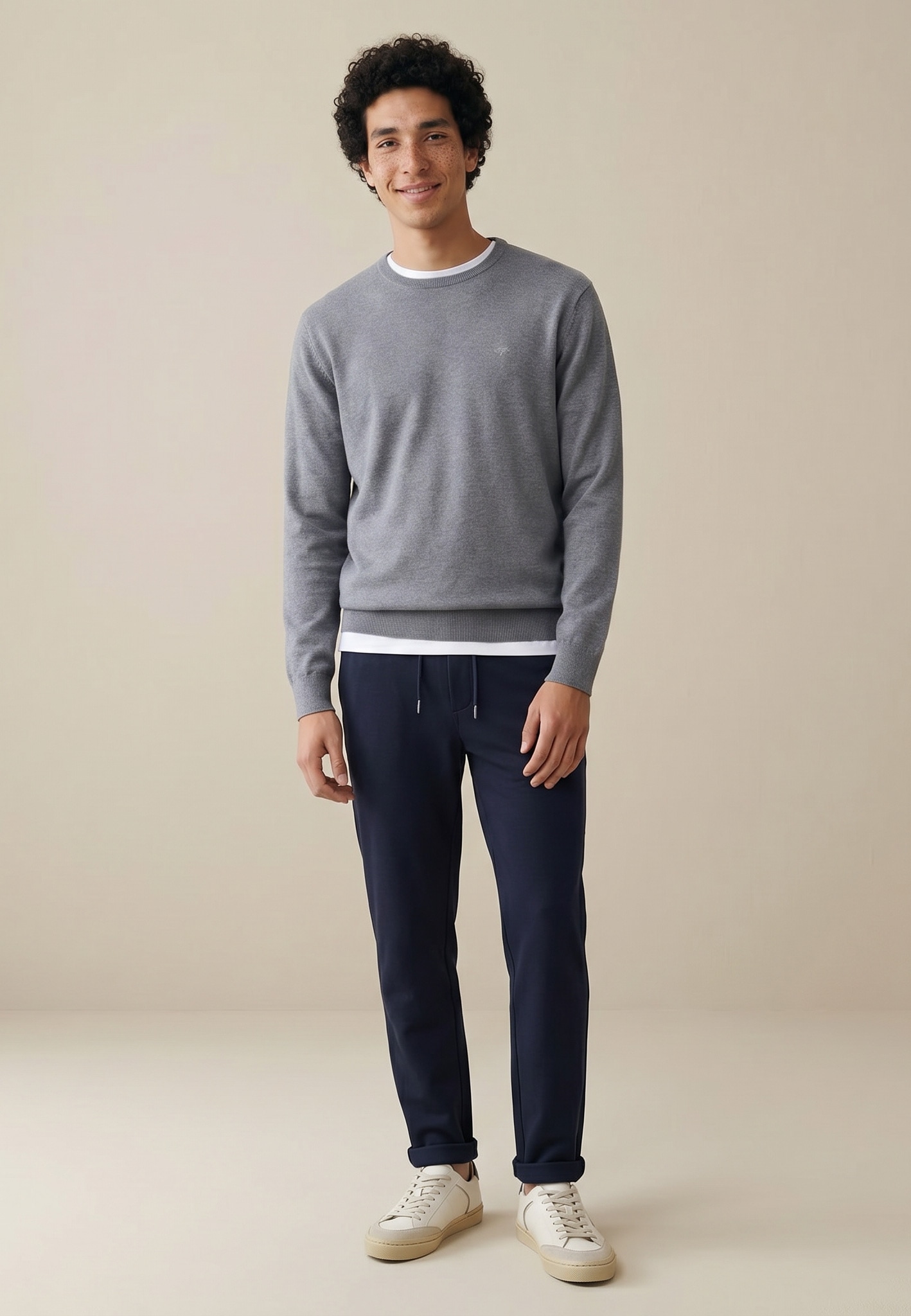 FYNCH-HATTON Strickpullover »FYNCH-HATTON Langarmpullover« mit Logostickerei