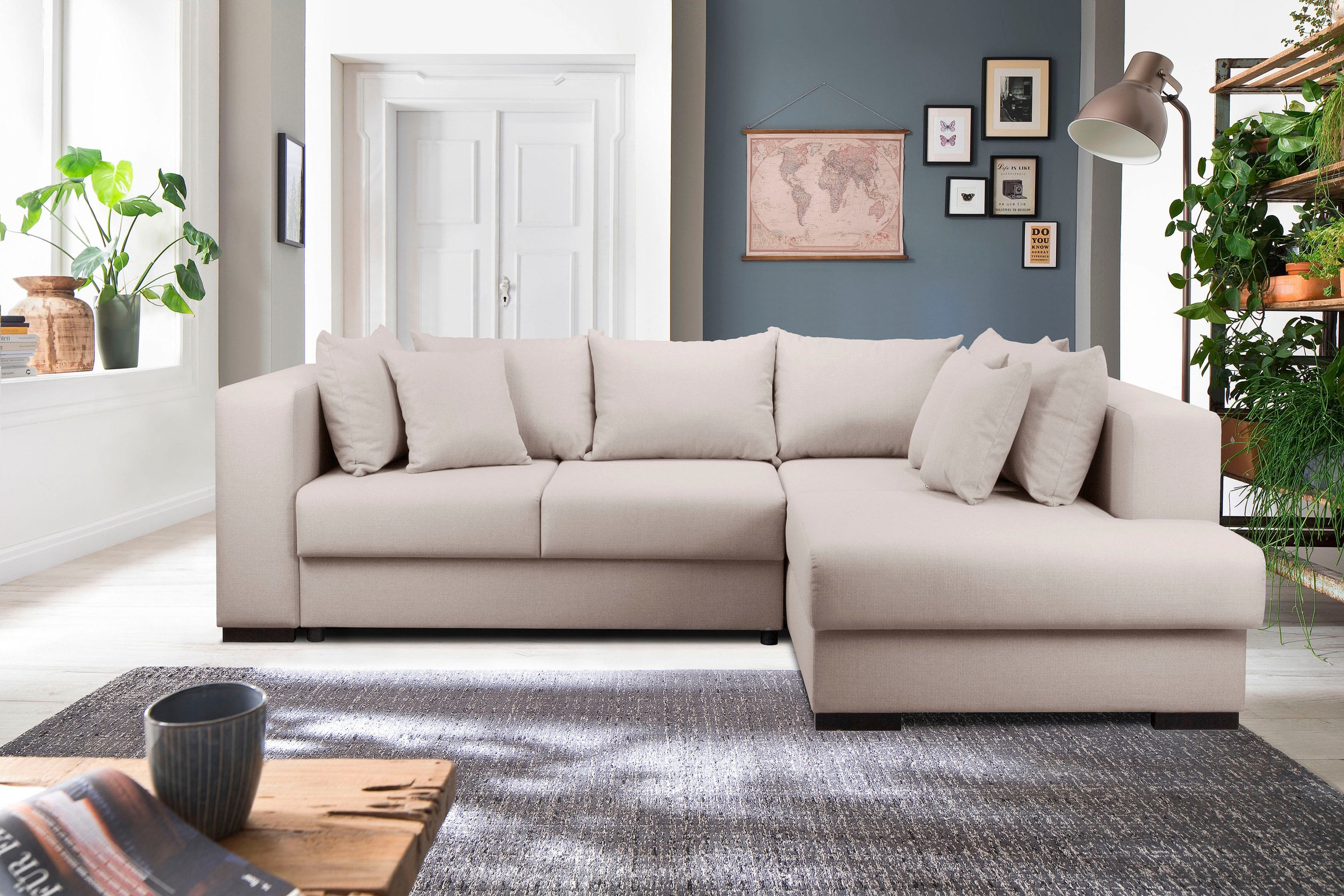 Image of Home affaire Ecksofa »Foggia«, mit Ottomane, auch mit Bettfunktion erhältich bei Ackermann Versand Schweiz