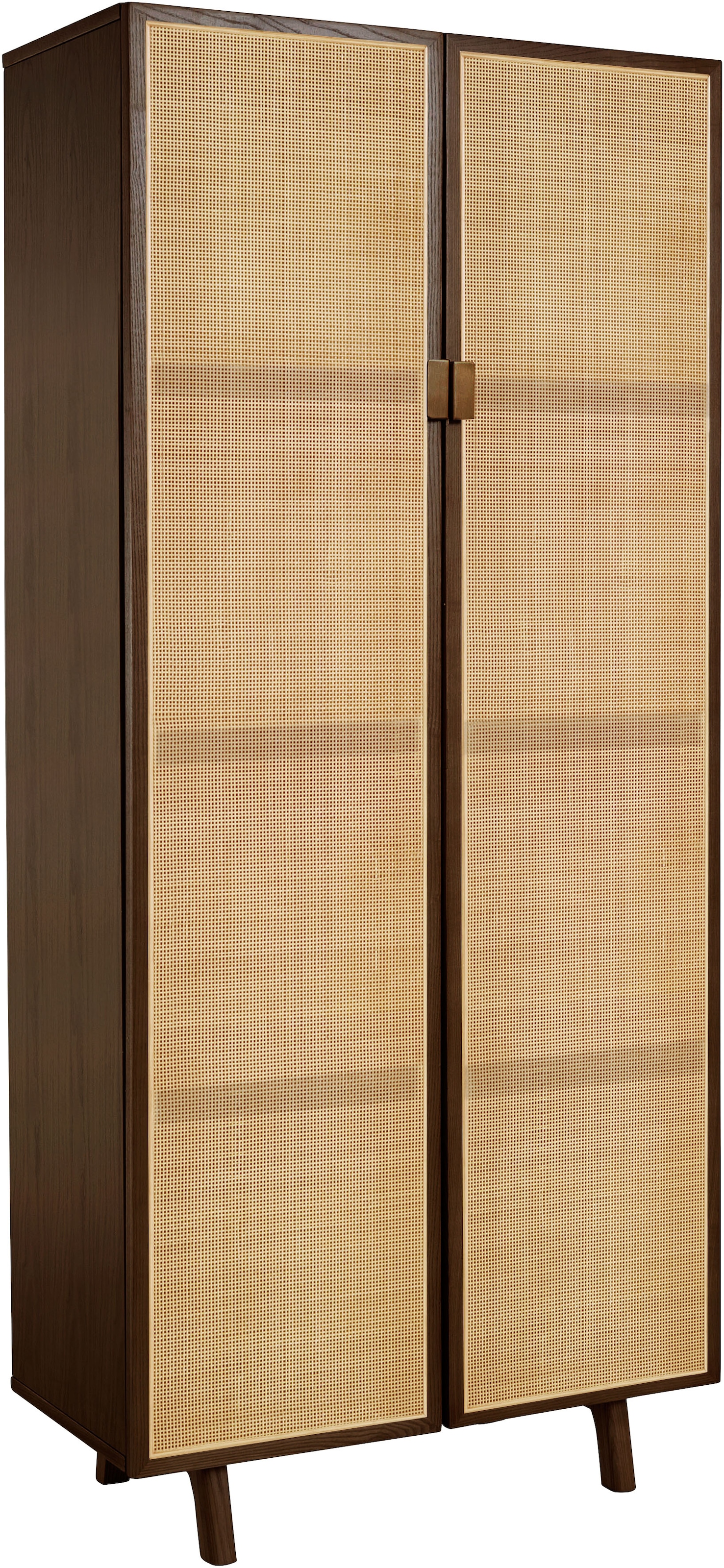 Image of LeGer Home by Lena Gercke Highboard "Lina" Mit Rattan Einsatz, 4 Innenfächer, teilmassiv