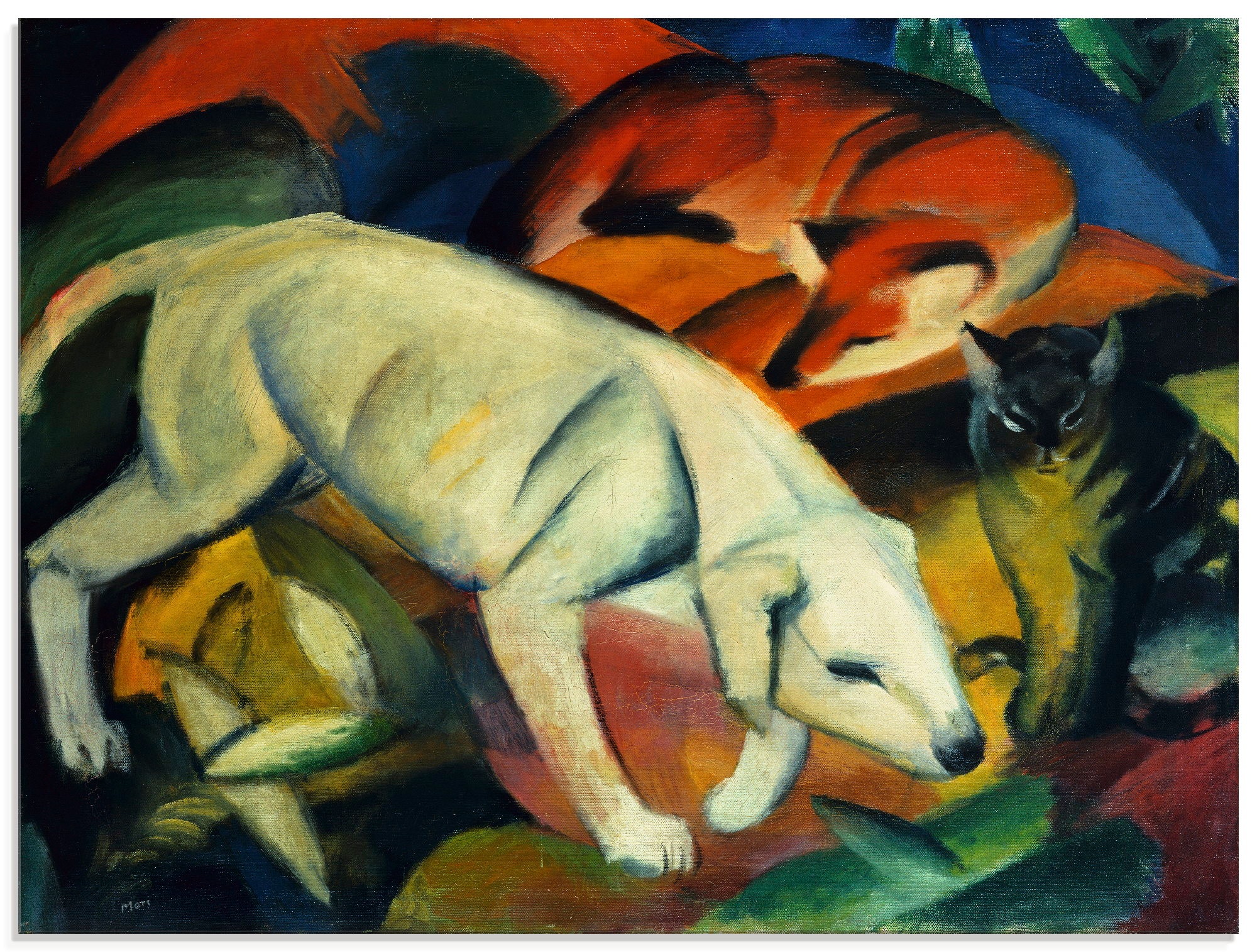 Image of Artland Glasbild »Drei Tiere (Hund Fuchs und Katze). 1912«, Haustiere, (1 St.) bei Ackermann Versand Schweiz