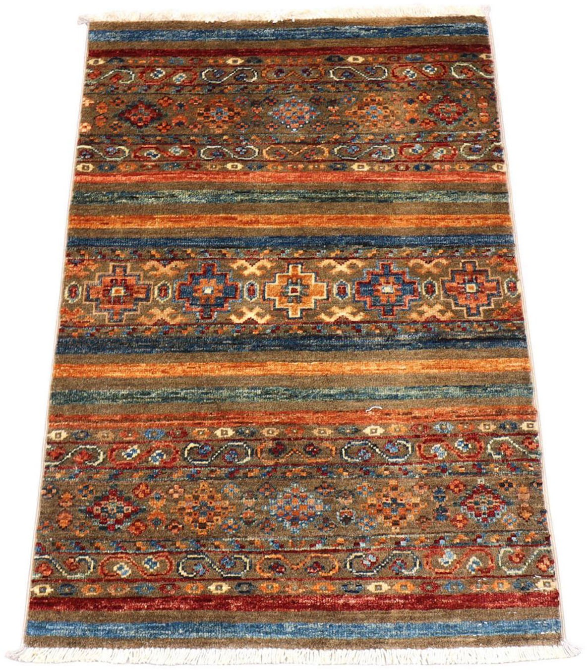 Image of morgenland Wollteppich »Ziegler Streifen Marrone 94 x 63 cm«, rechteckig, 0,6 mm Höhe, Handgeknüpft bei Ackermann Versand Schweiz