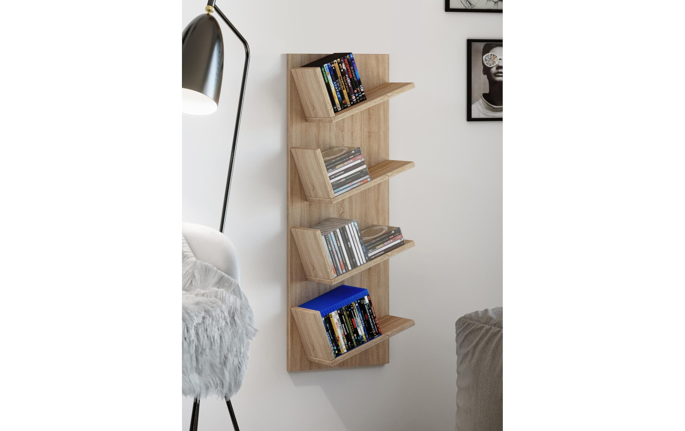 VCM Wandregal »Lansi 33 x 90 cm, Eiche«