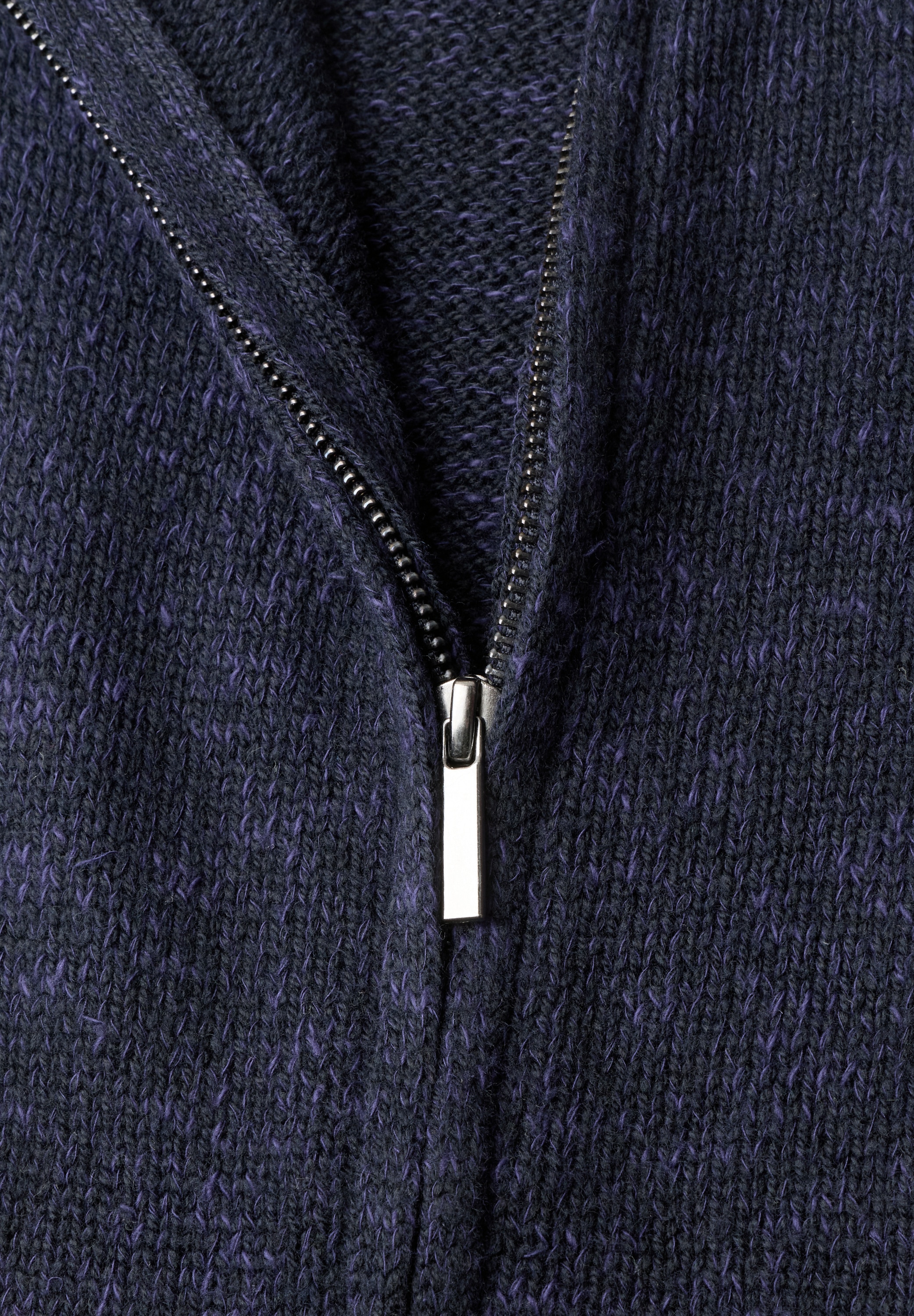 STREET ONE Strickjacke Kurzarm-Cardigan mit Turtle Neck und Zipper
