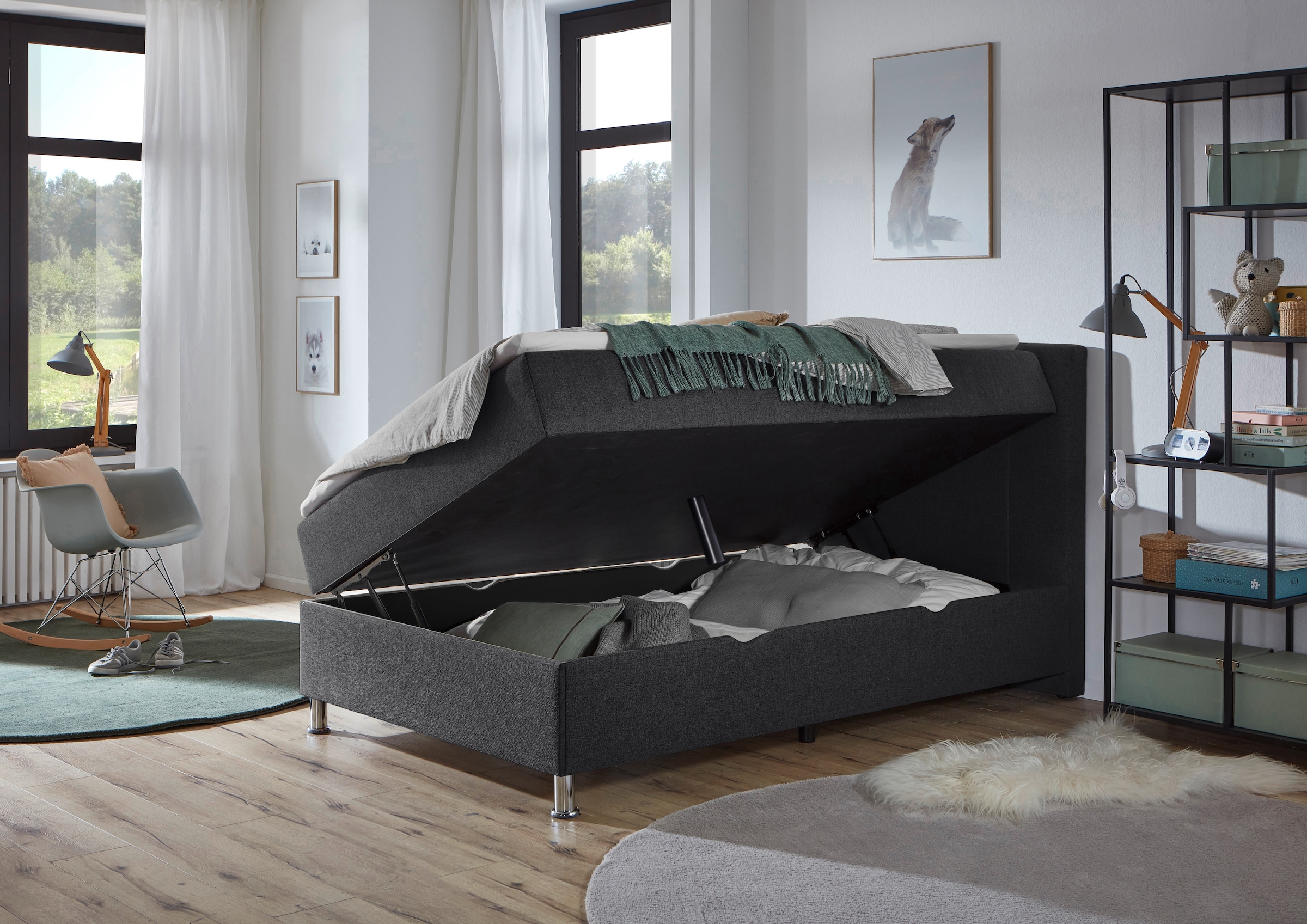 Home affaire Lit de boxe »Escalon mit Bettkasten, inkl. Topper« erhältlich in der Breite 120x200cm