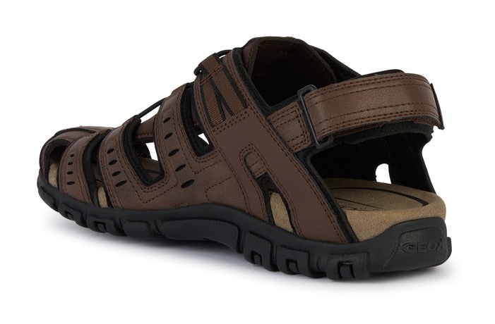 Geox Sandale »UOMO SANDAL STRADA C«, Sommerschuh, Klettschuh, Outdoorsandale, mit Lederfussbett