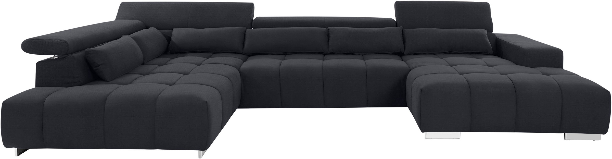 COTTA Wohnlandschaft »Orion U-Form«, mit Kopfteilverstellung & 6 Nierenkissen