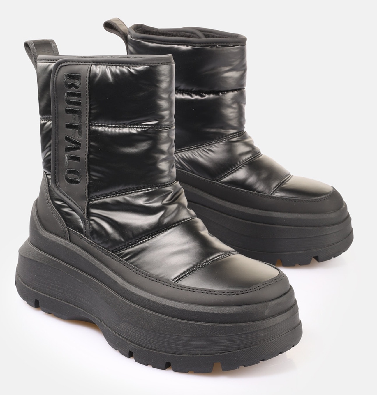 Image of Buffalo Winterboots "OLYMPIA VELBOOT QUILT VEGAN" Snowboots, Schneestiefelette, Plateauboots mit Logoschriftzug