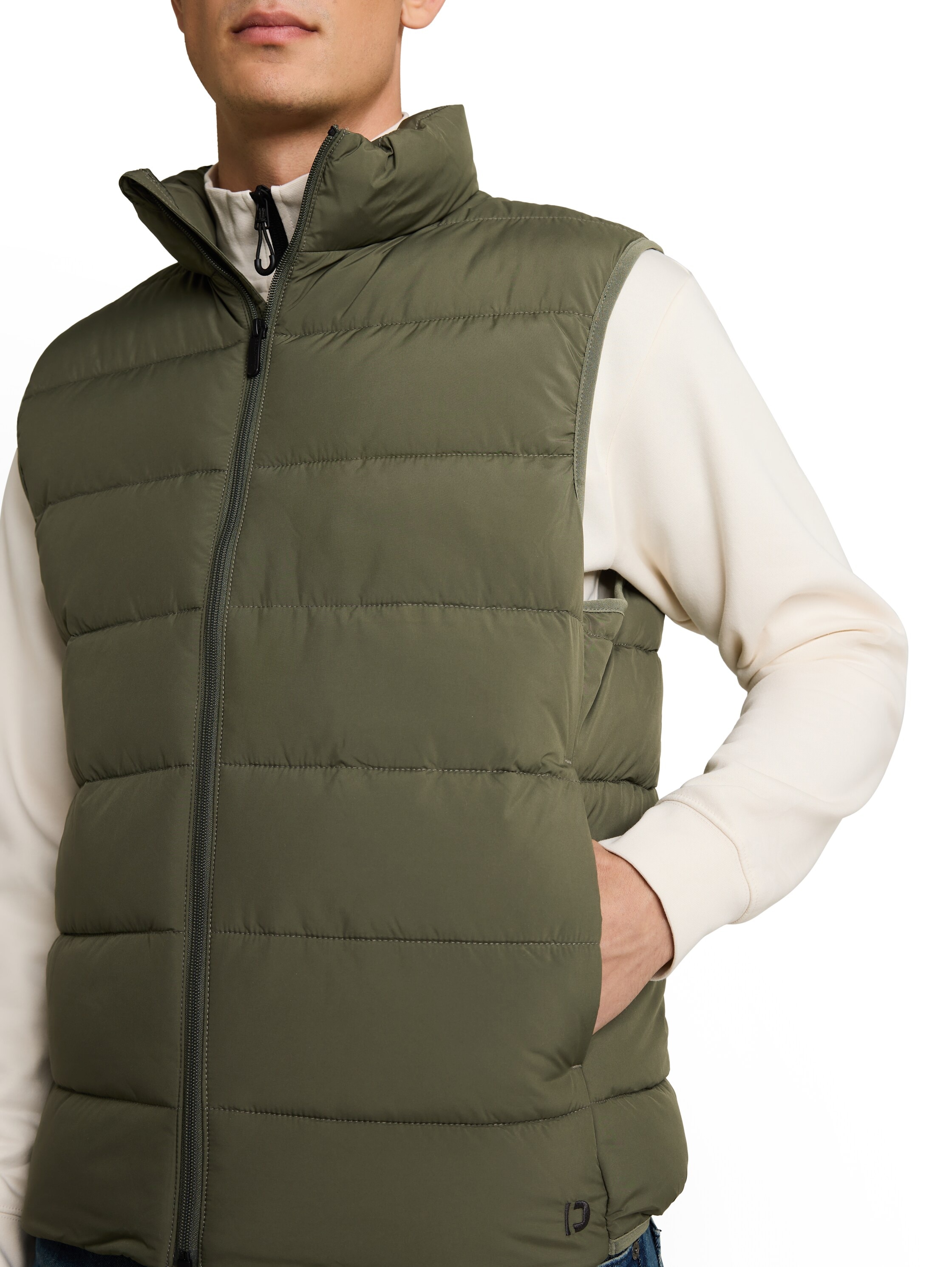 TOM TAILOR Denim Steppweste mit Stehkragen und Reissverschluss