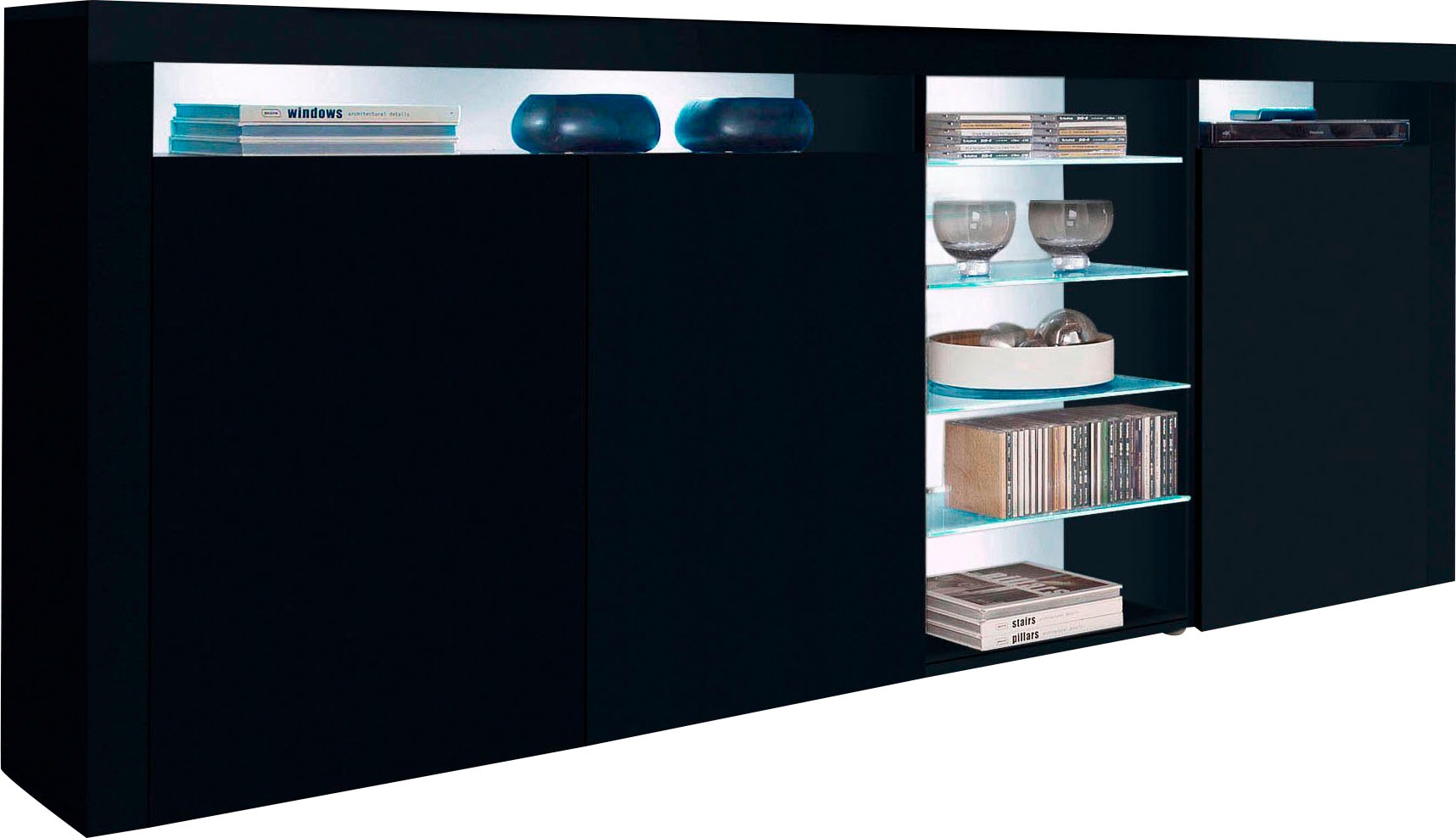 Image of borchardt Möbel Highboard "Santa Fé, Sideboard mit eleganten Glasböden, Breite 200 cm" Breite 200 cm