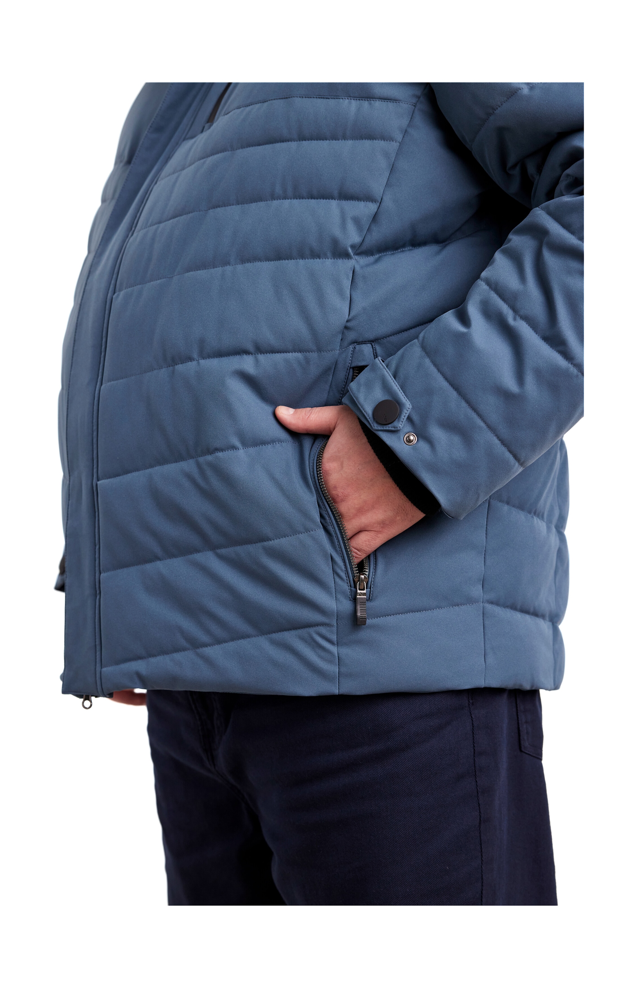 STOY Steppjacke »STW 6 MN QLTD JCKT« Atmungsaktive, wasserabweisende Steppjacke mit abnehmbarer Kapuze