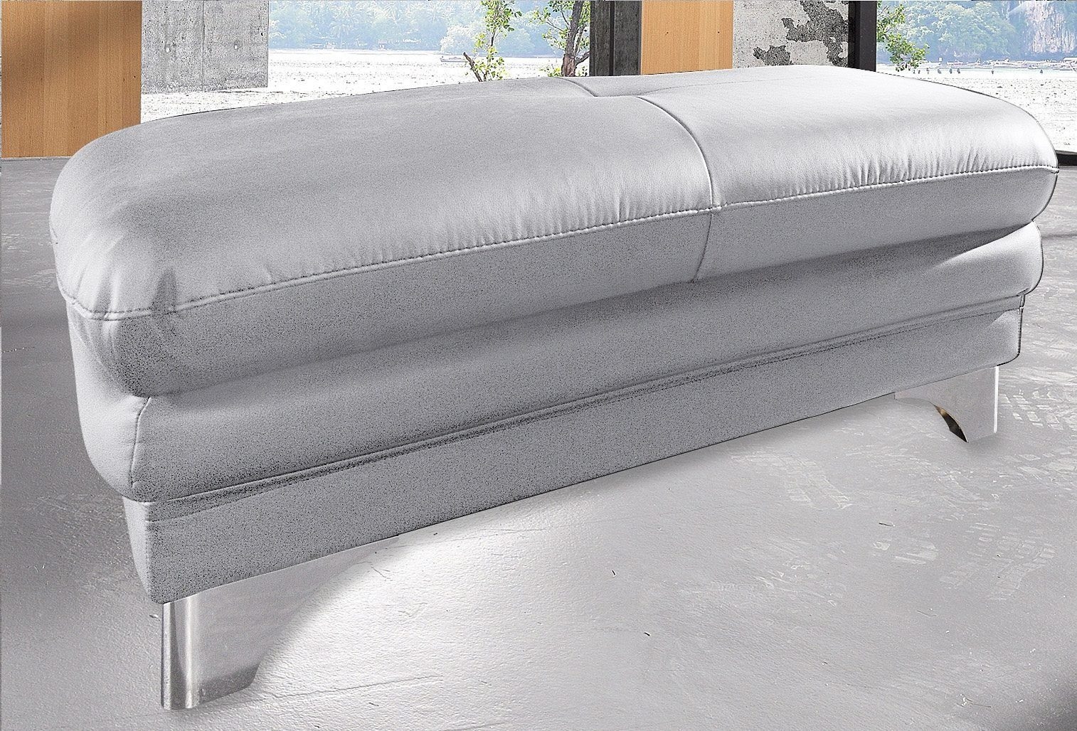 COTTA Polstergarnitur »Enterprise«, (Set), Set bestehend aus: 2-Sitzer mit Kopfteilverstellung & Hocker