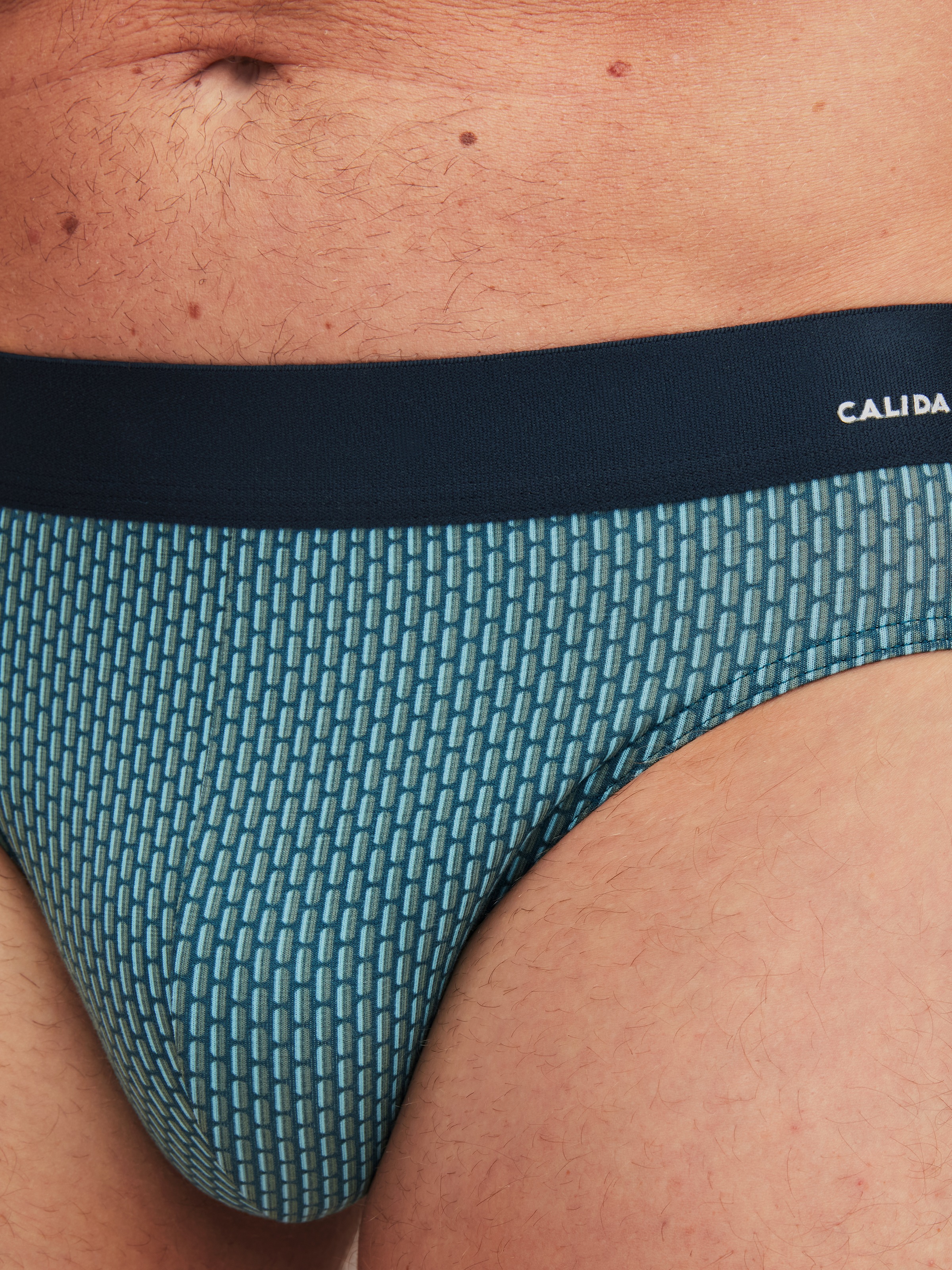 CALIDA Minislip »Cotton Code Design« breiter Bund, mit Druck, eng, kurz, mit Logo, Baumwollmix