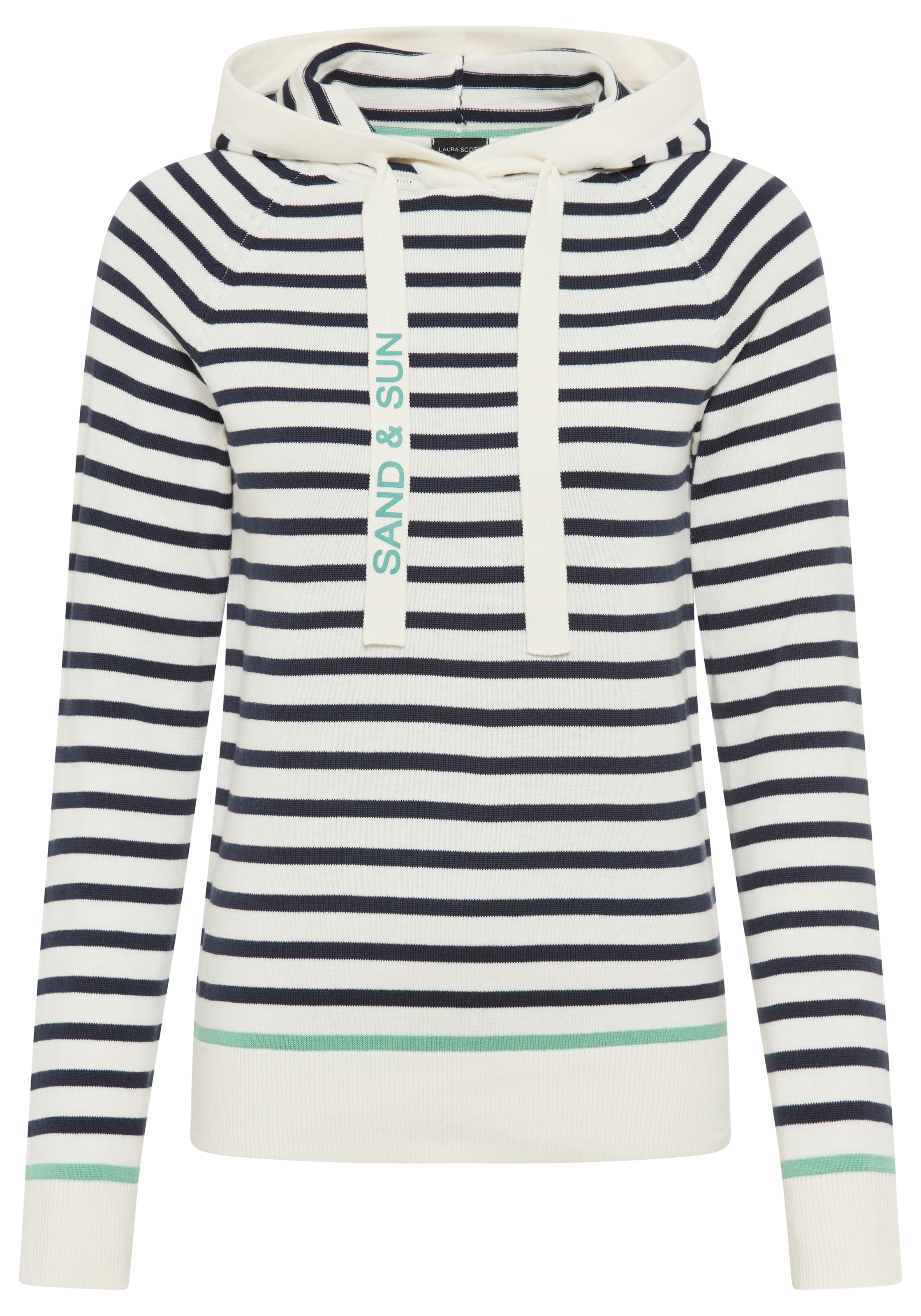 Laura Scott Pull à capuche leichter Übergangspullover mit modernen Streifen