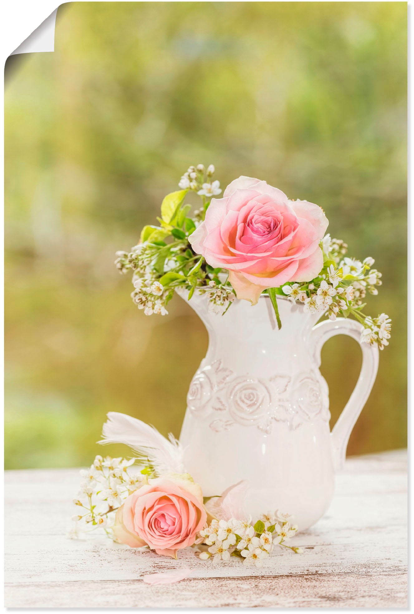 Image of Artland Wandbild "Vintage Rosen in Vase" Blumen 1 Stk. tlg. als Alubild, Leinwandbild, Poster in verschied. Grössen