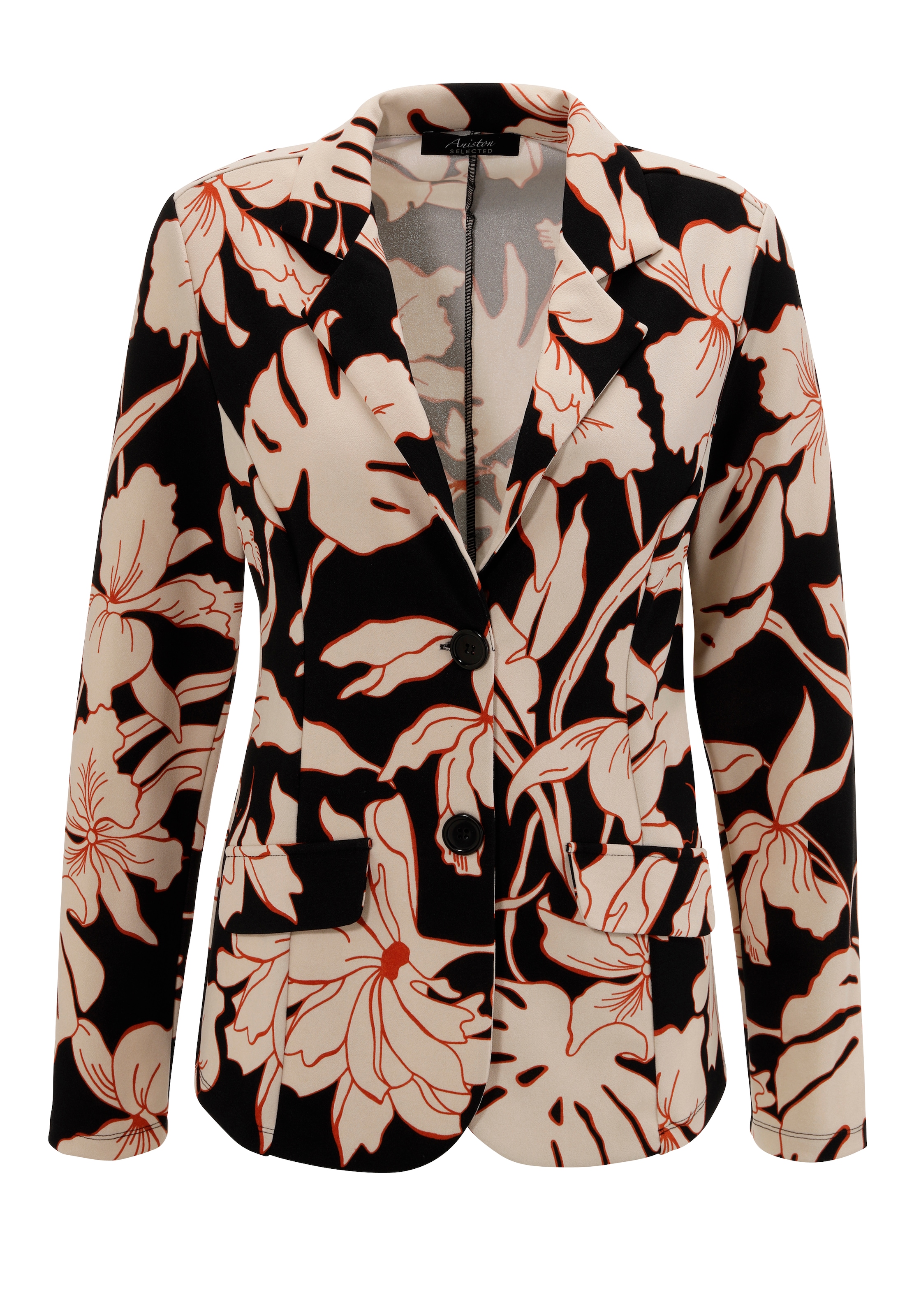 Aniston SELECTED Jerseyblazer, mit grossflächigem und abstraktem Blumenmuster