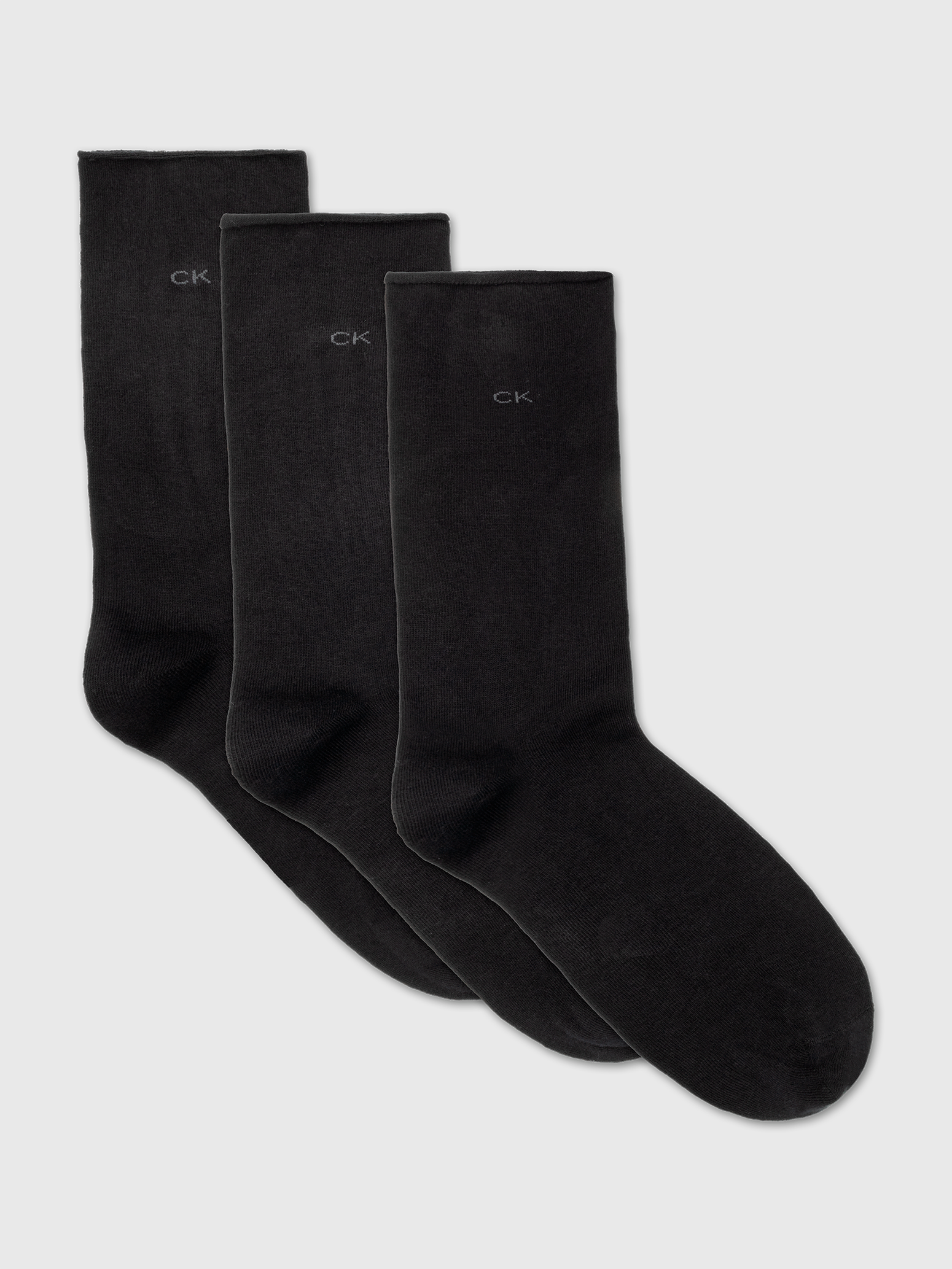 Calvin Klein Jeans Socken »CK WOMEN SOCK 3P ROLL TOP«, (3 Paar), Mit kleinem Rollrand, Einheitsgrösse passend von Gr. 37-41