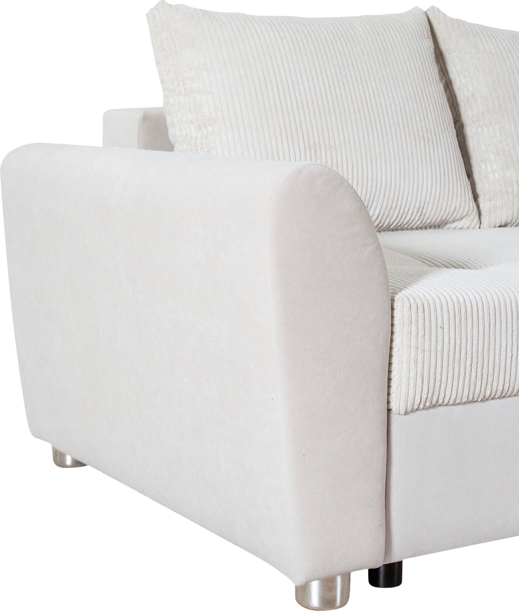 COLLECTION AB Ecksofa »Jana XL L-Form, B: 250 cm« Schlaffunktion, Bettkasten & 1 Zierkissen, Federkern