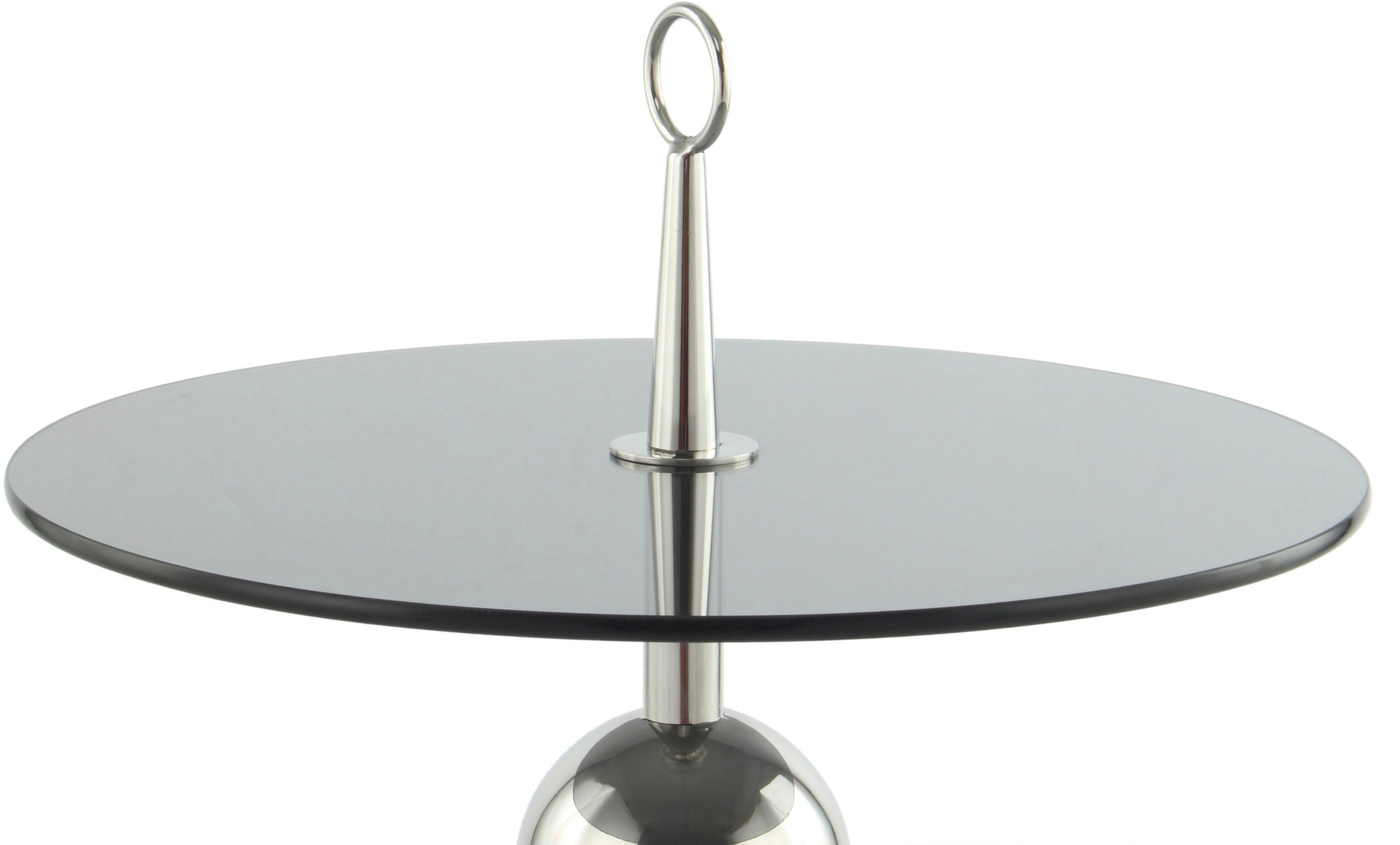 Kayoom Beistelltisch »Ontario 325, Runde  Glasplatte aus Sicherheitsglas, 100% Edelstahl« 1 Stk. tlg. Minimalistisch, Gestell in Tripod-Design, mit Tragering