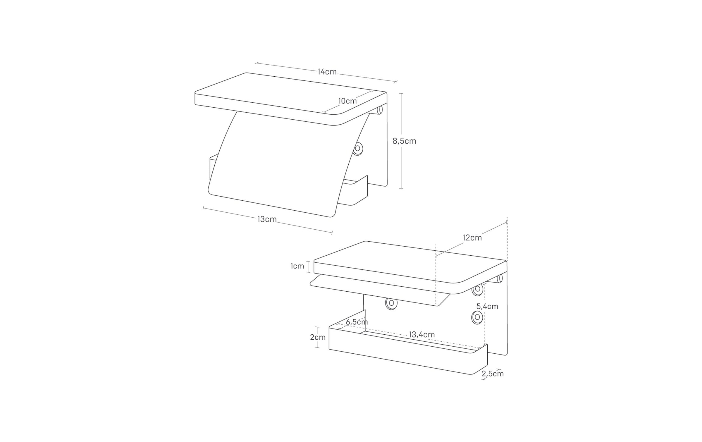 Yamazaki Support de papier toilette »Tower 14 x 12 x 8,5 cm«