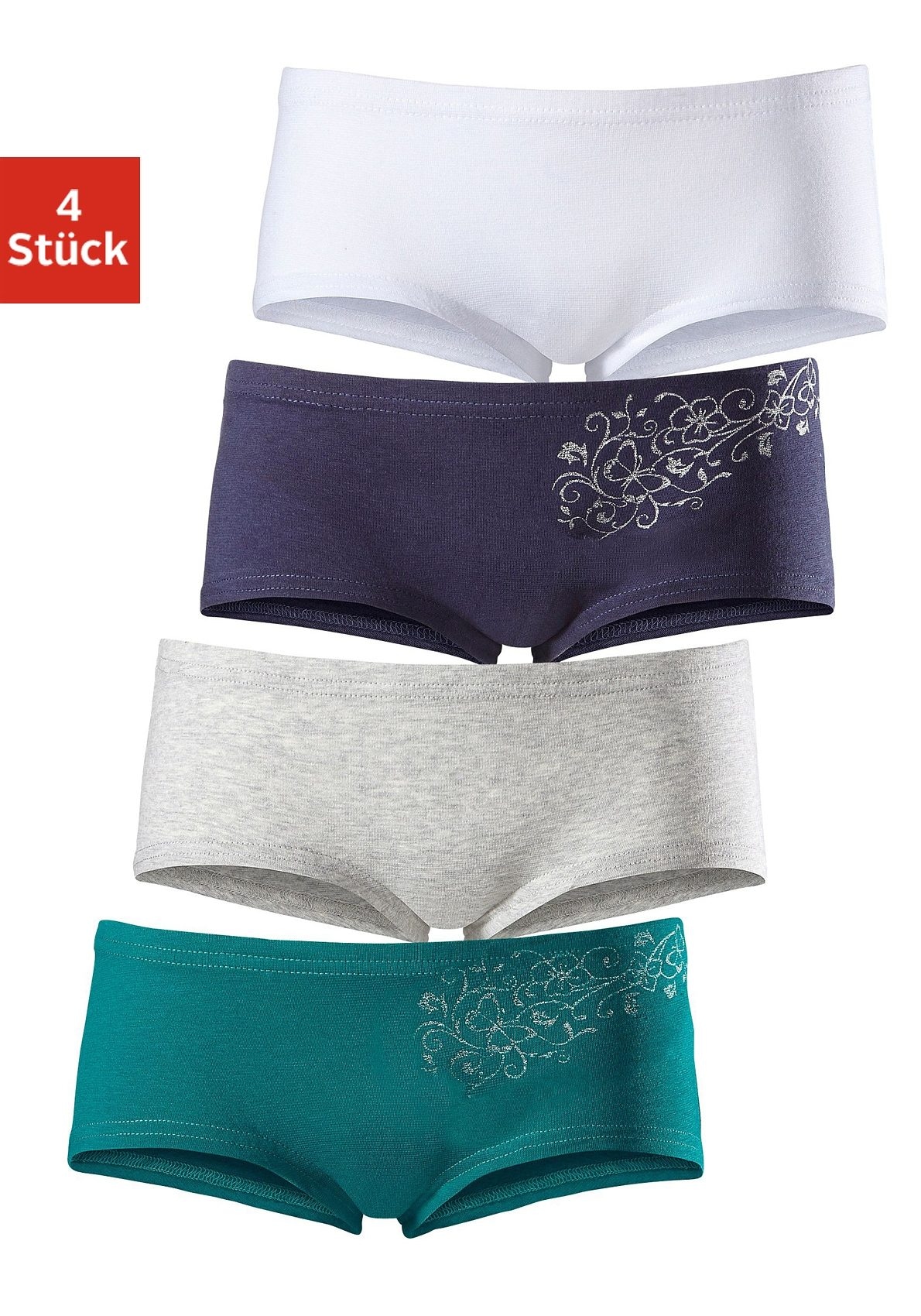 Image of petite fleur Panty Packung, 4 Stk. mit Glitzerdruck