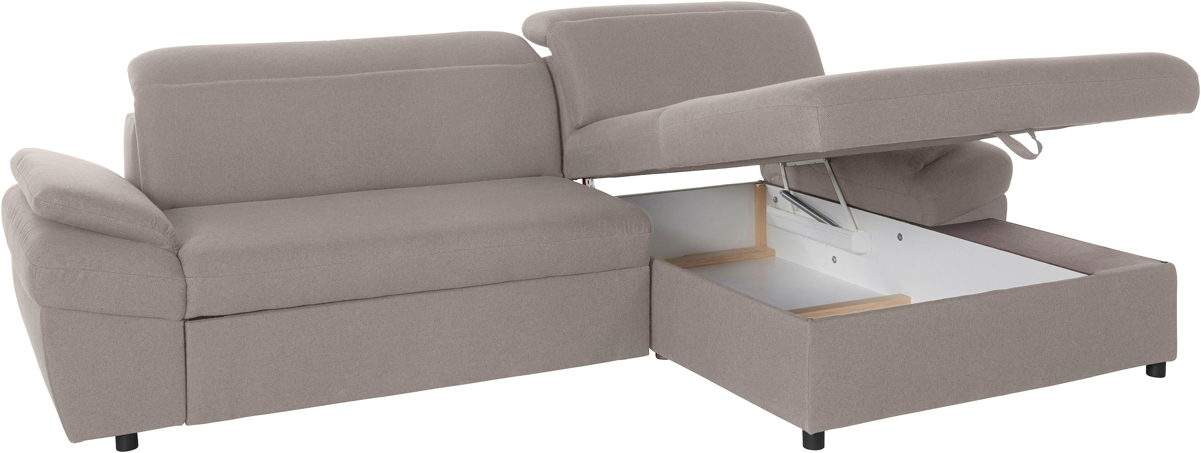 exxpo - sofa fashion Ecksofa »Kyoto, inkl. Kopfteil- und Armteilverstellung, hoher Sitzkomfort«, wahlweise mit Bettfunktion und Bettkasten, hochwertige Bezüge, L-Form